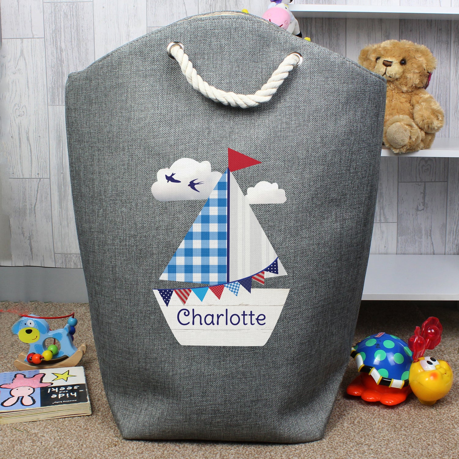 Personalised Sailboat Storage Bag - gift & personalise