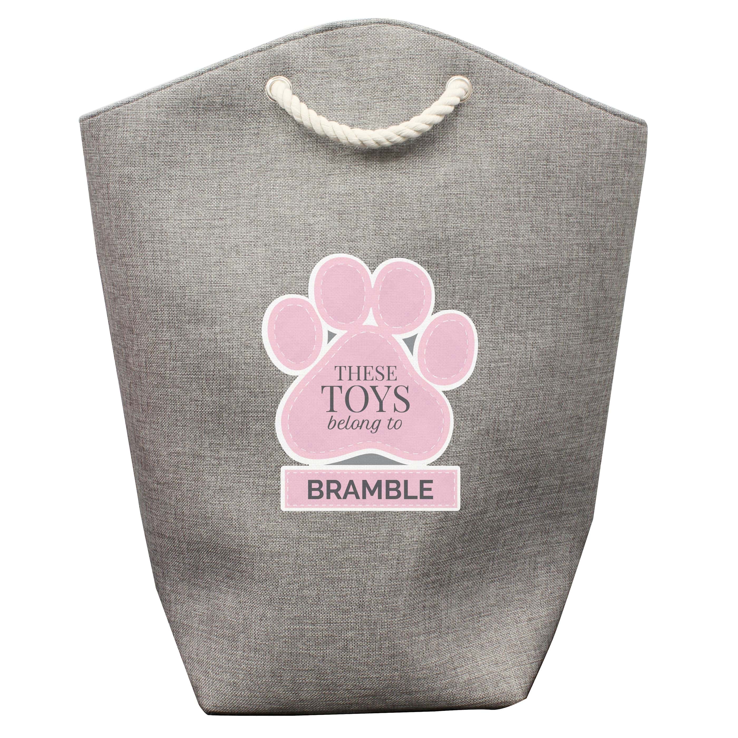 Personalised Pink Paw Print Storage Bag - gift & personalise