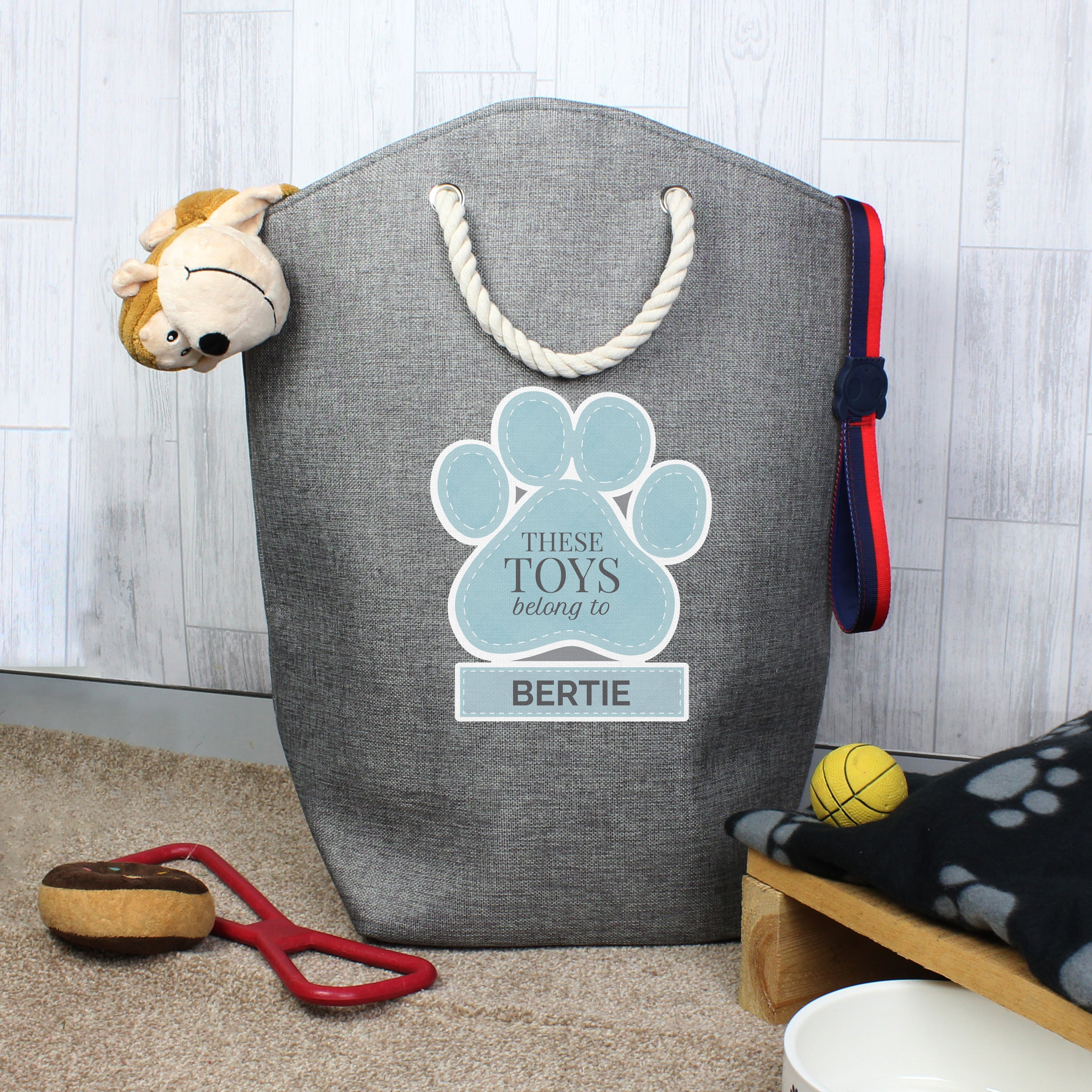 Personalised Blue Paw Print Storage Bag - gift & personalise