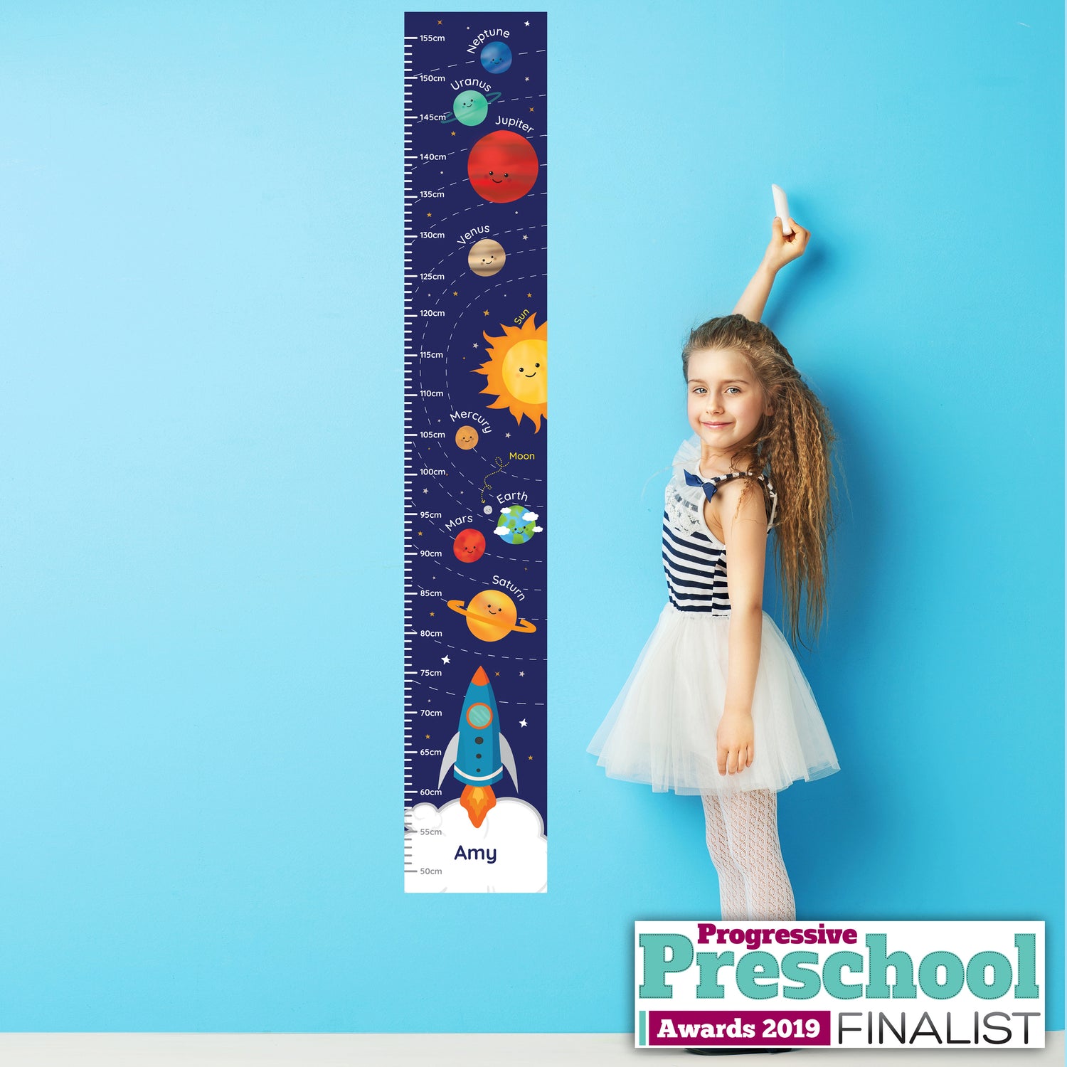 Personalised Solar Space System Height Chart - gift & personalise