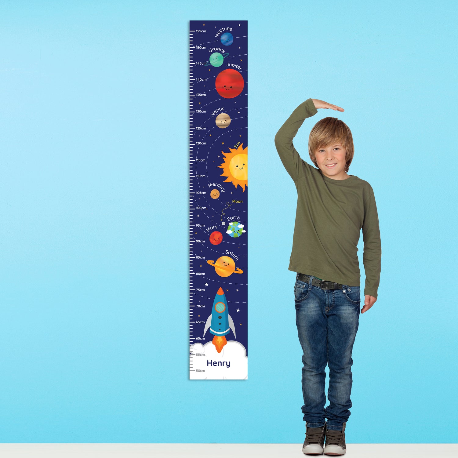 Personalised Solar Space System Height Chart - gift & personalise