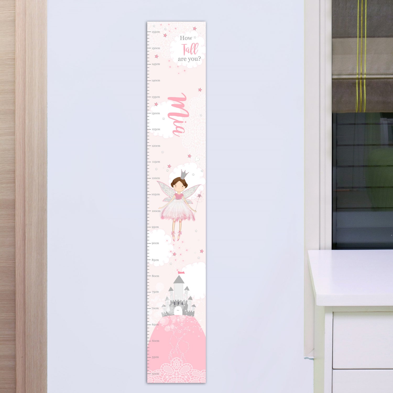 Personalised Fairy Princess Height Chart - gift & personalise