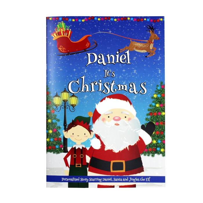 Personalised Boys ""It's Christmas"" Story Book, Featuring Santa and his Elf Jingles - gift & personalise