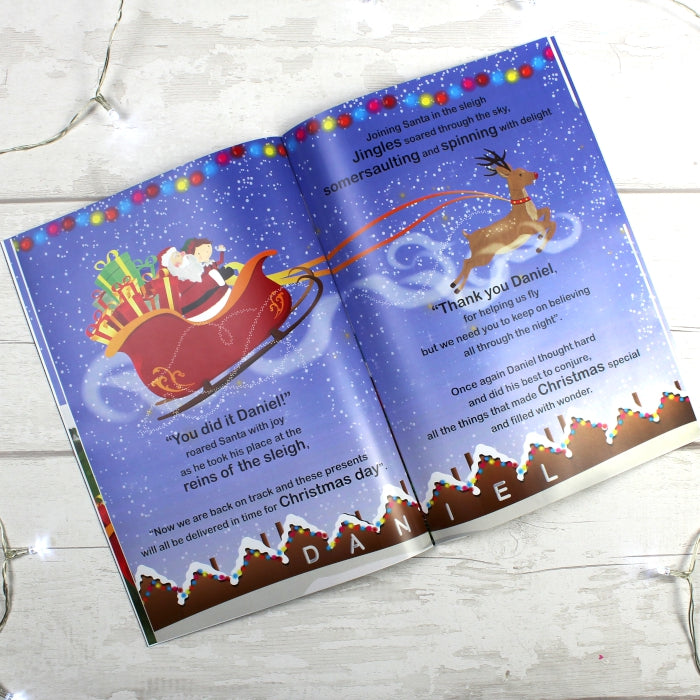 Personalised Boys ""It's Christmas"" Story Book, Featuring Santa and his Elf Jingles - gift & personalise