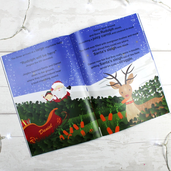 Personalised Boys ""It's Christmas"" Story Book, Featuring Santa and his Elf Jingles - gift & personalise