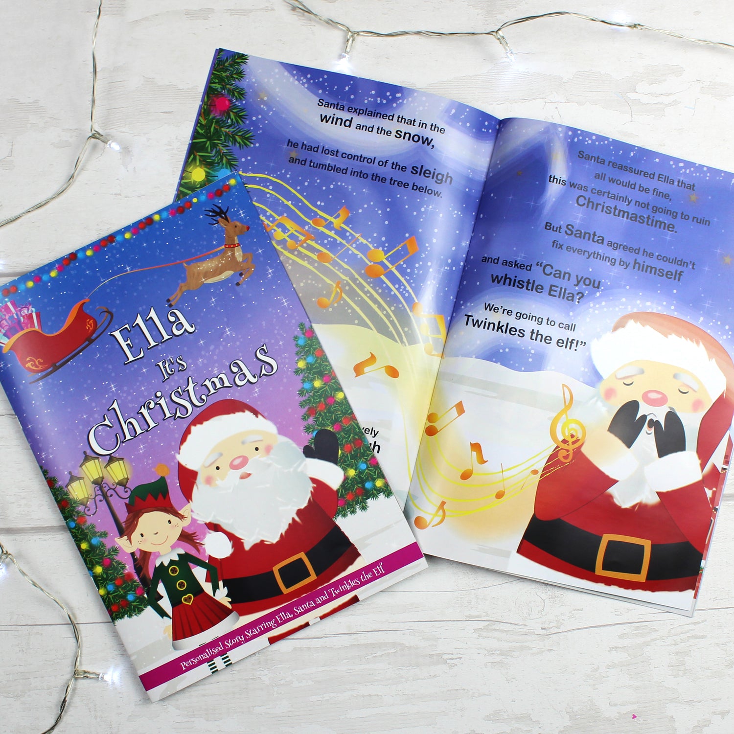 Personalised Girls ""It's Christmas"" Story Book, Featuring Santa and his Elf Twinkles - gift & personalise