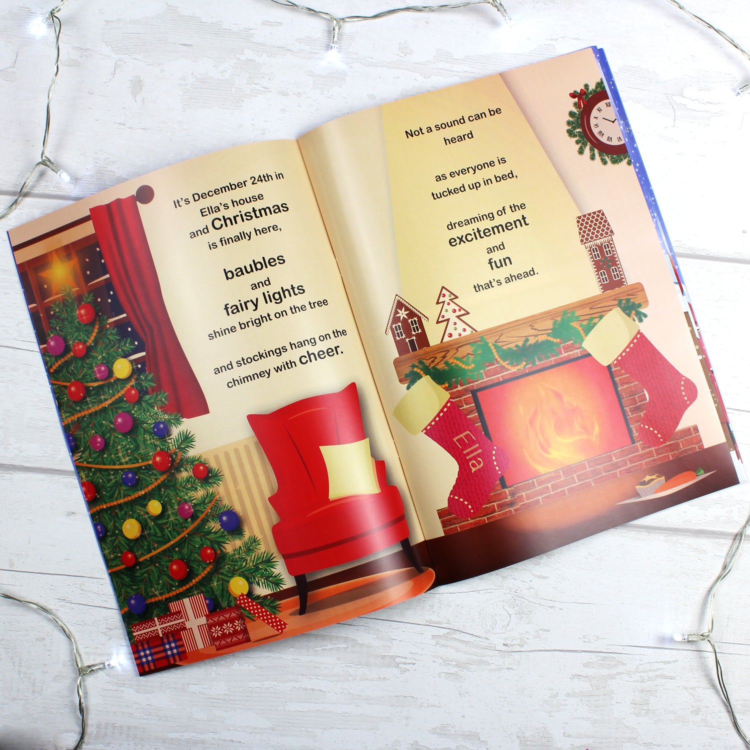 Personalised Girls ""It's Christmas"" Story Book, Featuring Santa and his Elf Twinkles - gift & personalise