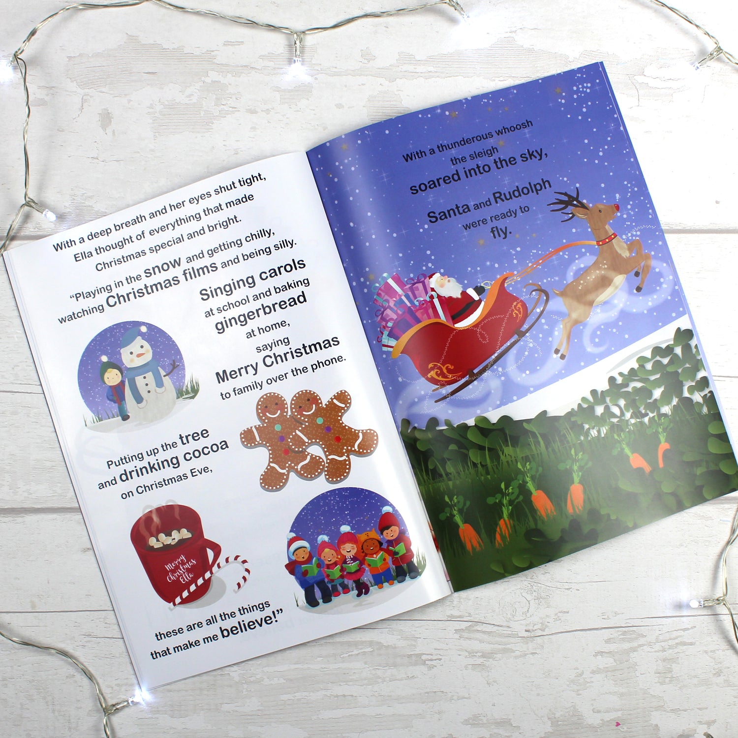 Personalised Girls ""It's Christmas"" Story Book, Featuring Santa and his Elf Twinkles - gift & personalise