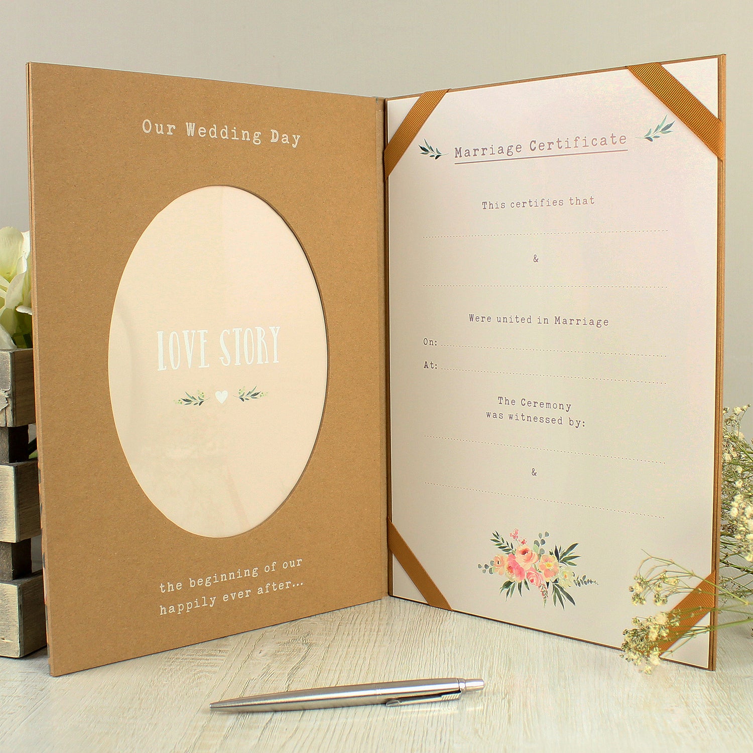 Personalised Wedding Certificate and Photo Display Book - gift & personalise