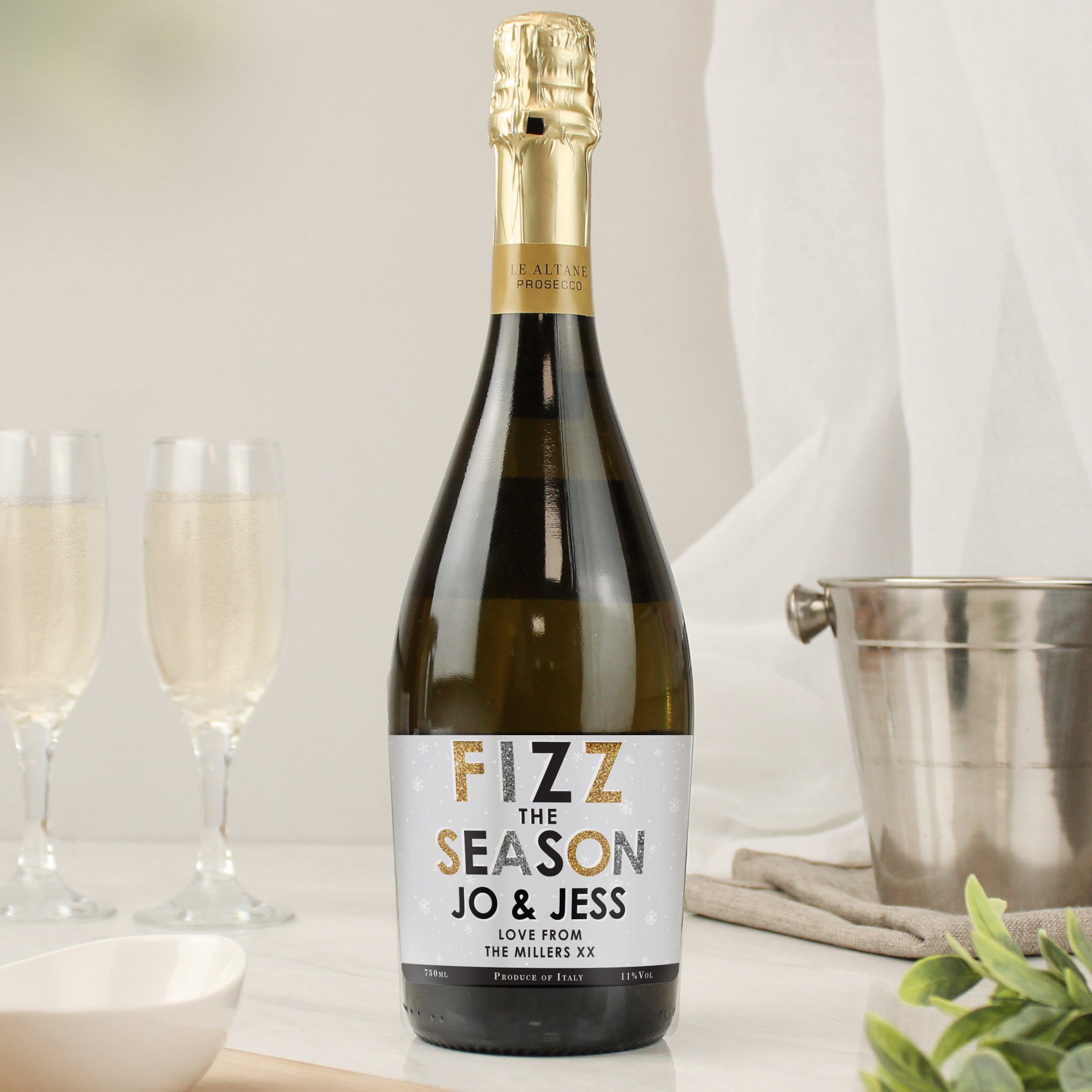 Personalised Fizz The Season Bottle of Prosecco - gift & personalise
