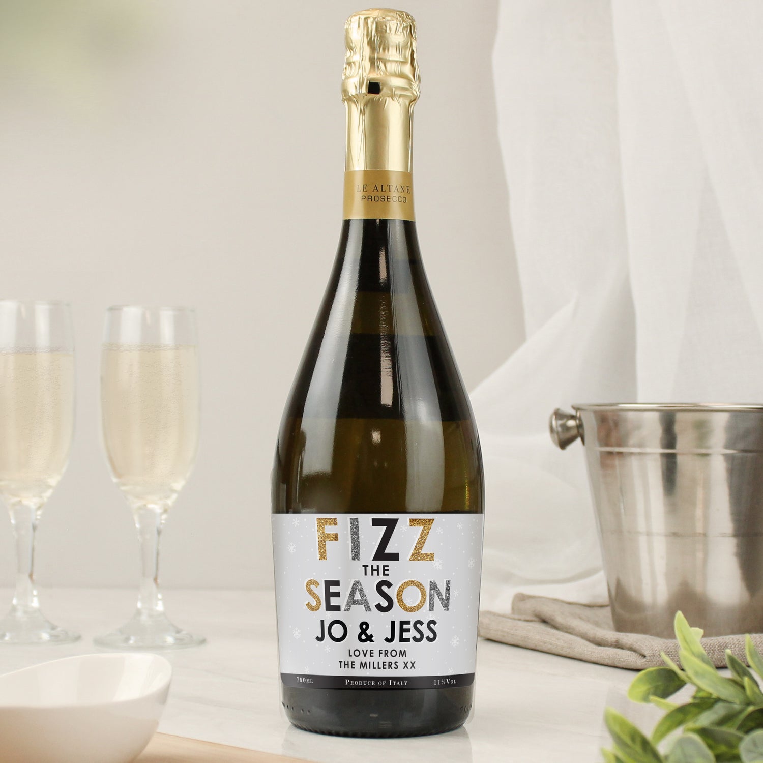 Personalised Fizz The Season Bottle of Prosecco - gift & personalise