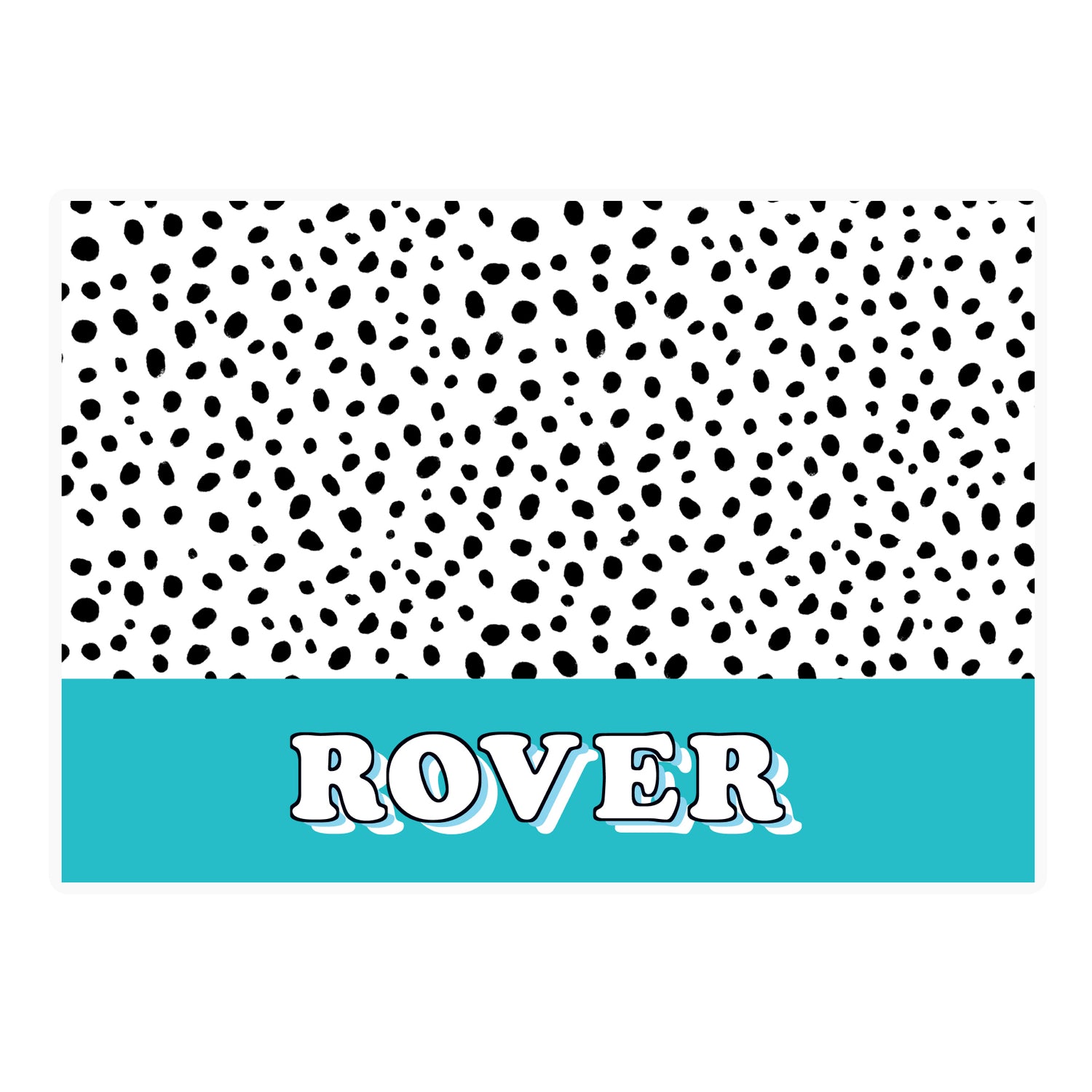 Personalised Blue Spots Dog Pet Bowl Mat - gift & personalise