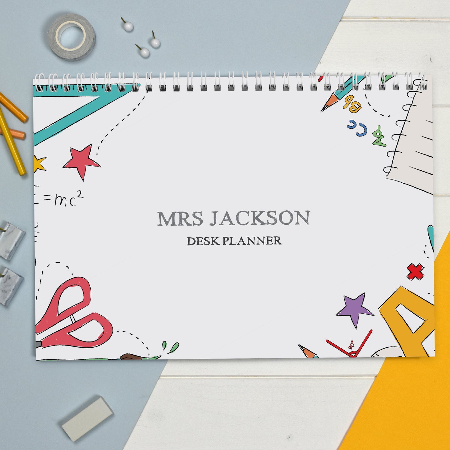 Personalised Teacher A4 Desk Planner - gift & personalise