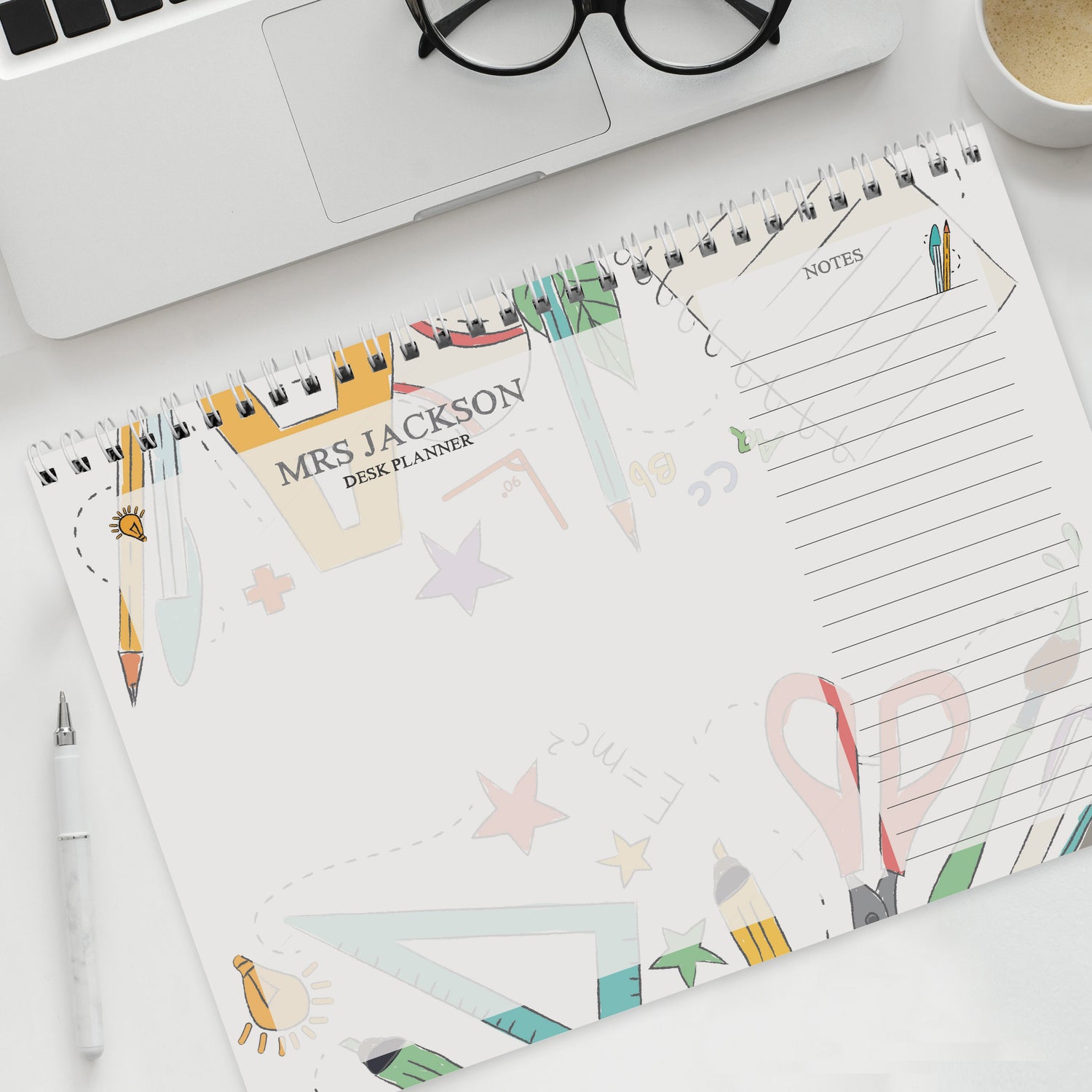 Personalised Teacher A4 Desk Planner - gift & personalise
