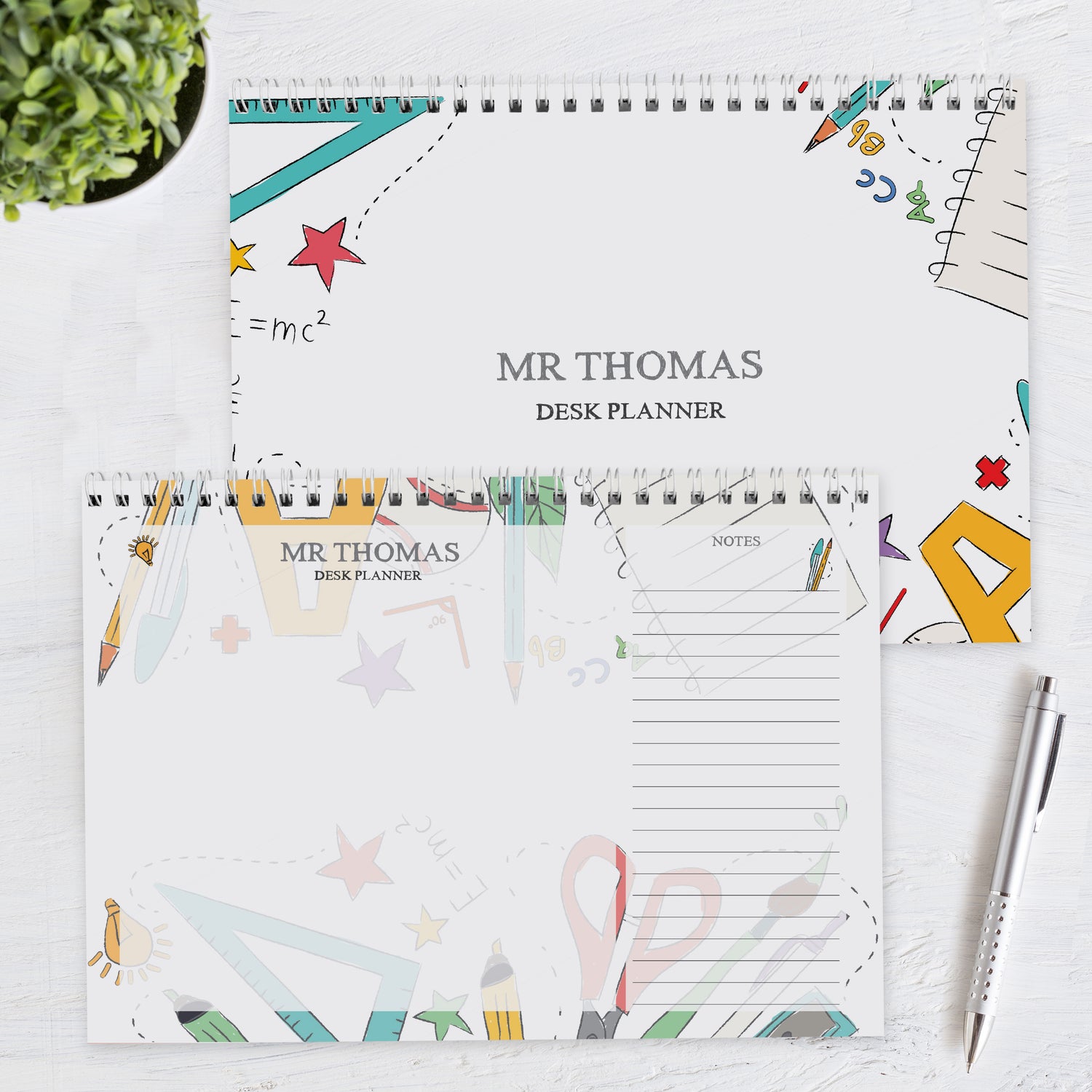 Personalised Teacher A4 Desk Planner - gift & personalise