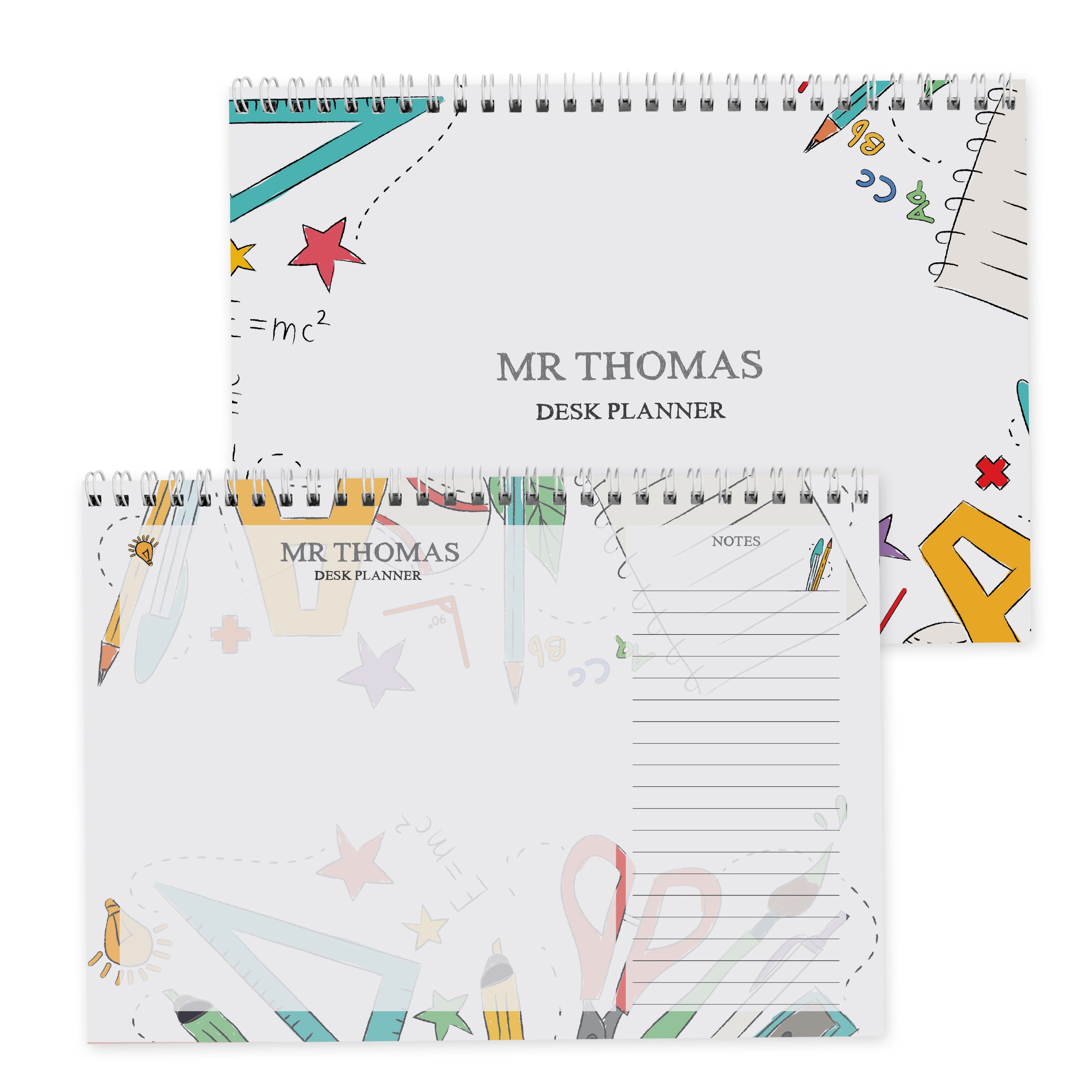 Personalised Teacher A4 Desk Planner - gift & personalise