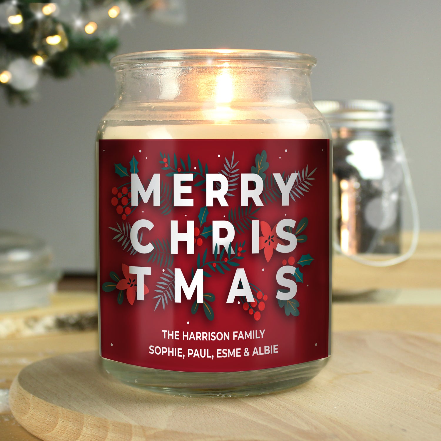 Personalised Christmas Large Scented Jar Candle - gift & personalise