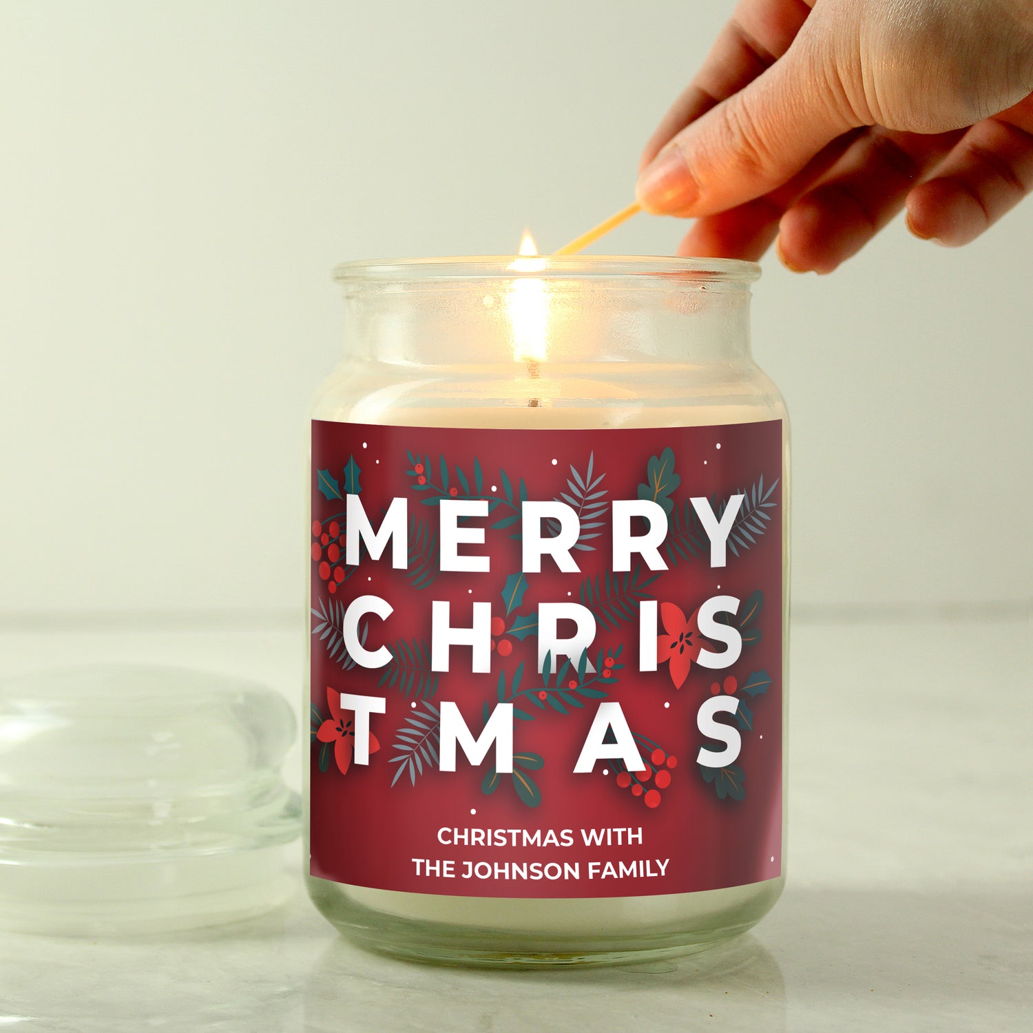 Personalised Christmas Large Scented Jar Candle - gift & personalise