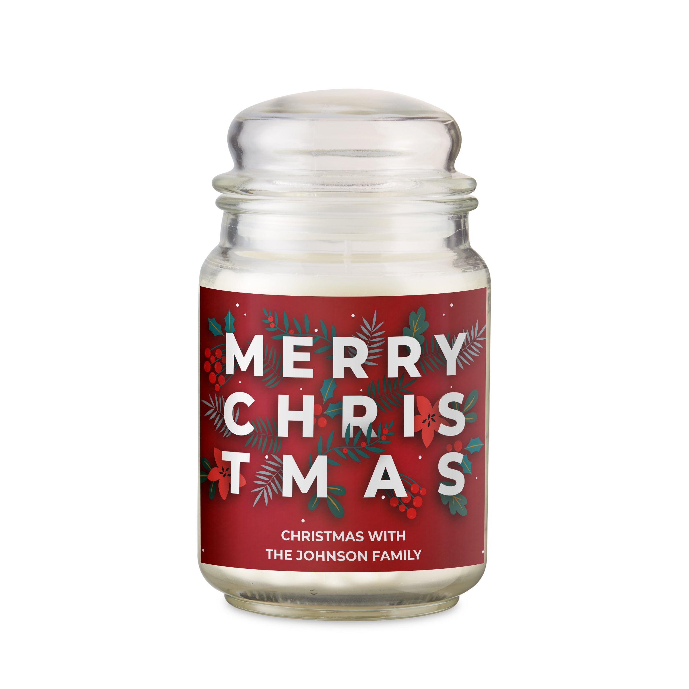 Personalised Christmas Large Scented Jar Candle - gift & personalise