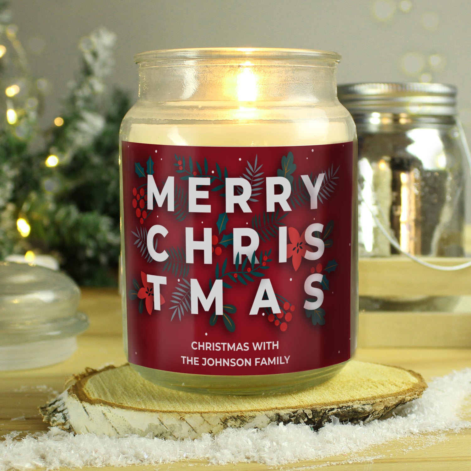 Personalised Christmas Large Scented Jar Candle - gift & personalise