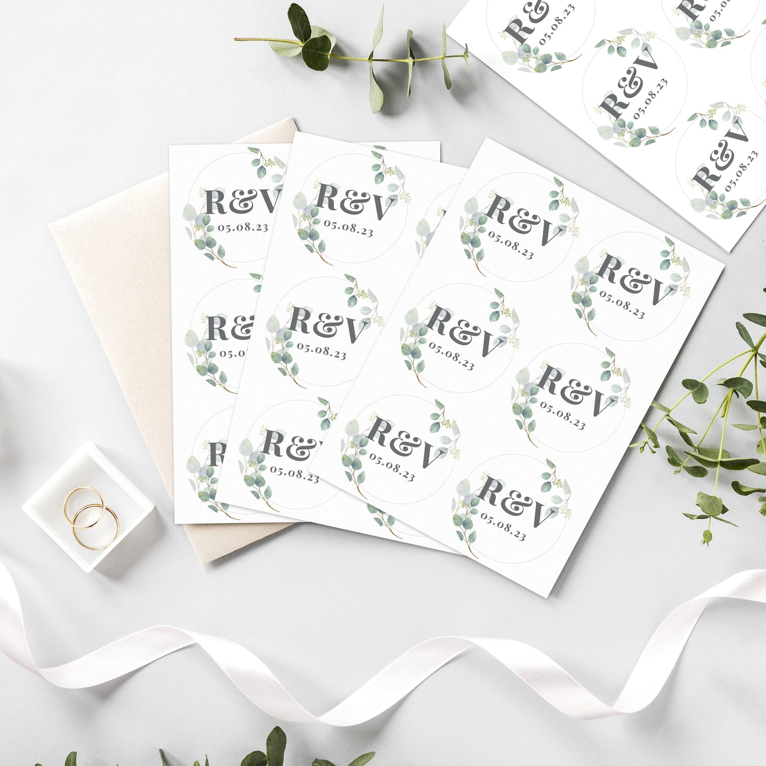 Personalised Botanical Initial Sticker Set - gift & personalise