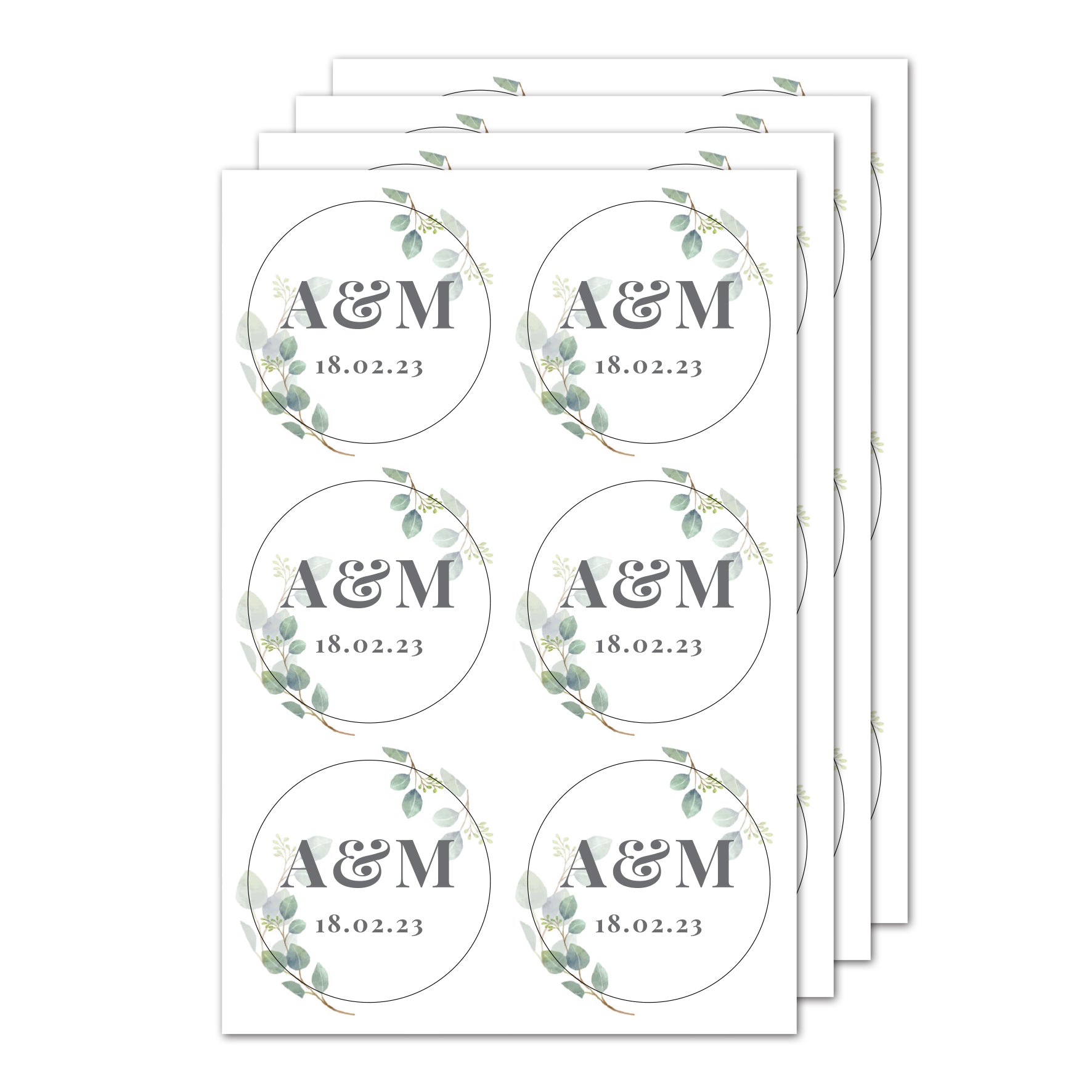 Personalised Botanical Initial Sticker Set - gift & personalise