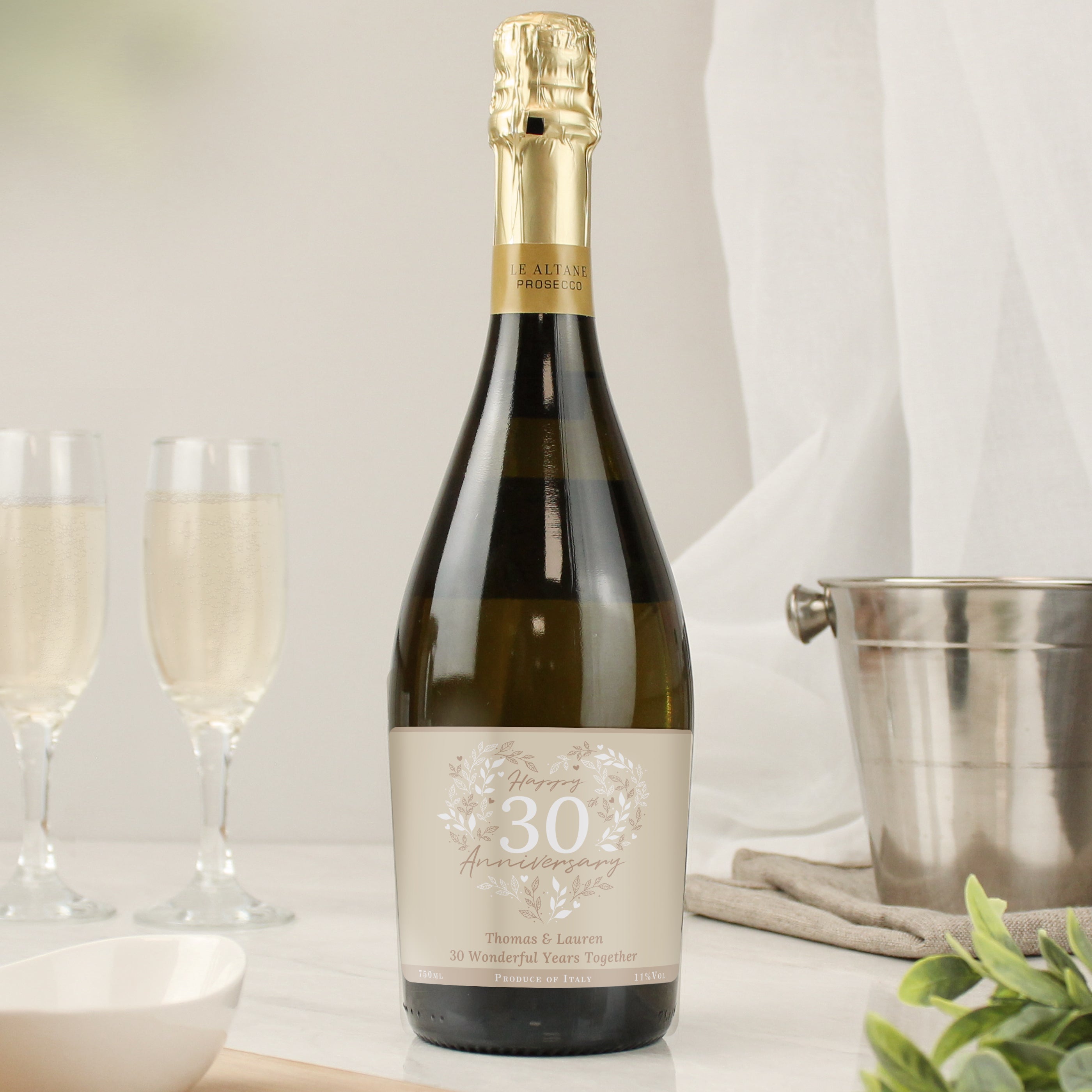 Personalised 30th Pearl Wedding Anniversary Prosecco - gift & personalise