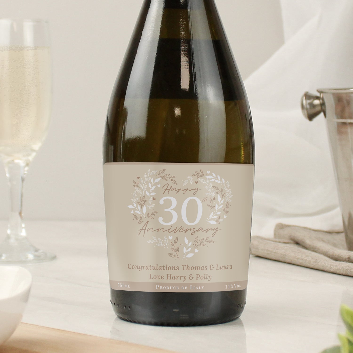Personalised 30th Pearl Wedding Anniversary Prosecco - gift & personalise