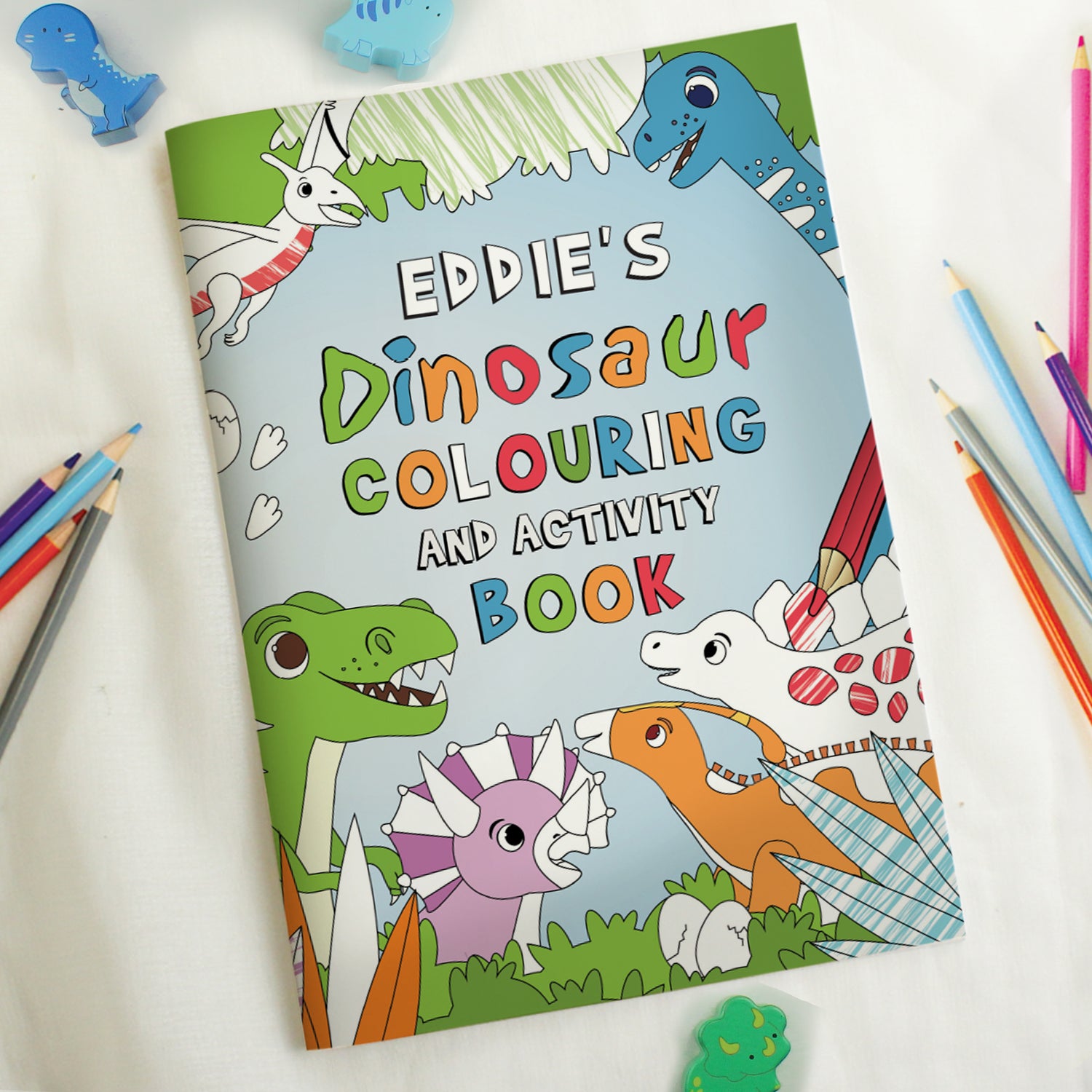 Personalised Dinosaur Colouring Book - gift & personalise