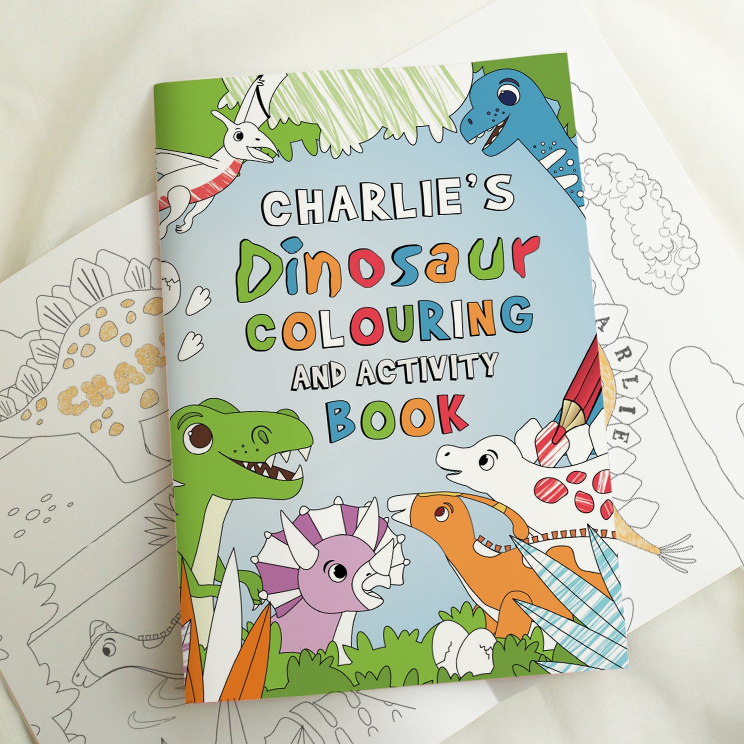 Personalised Dinosaur Colouring Book - gift & personalise