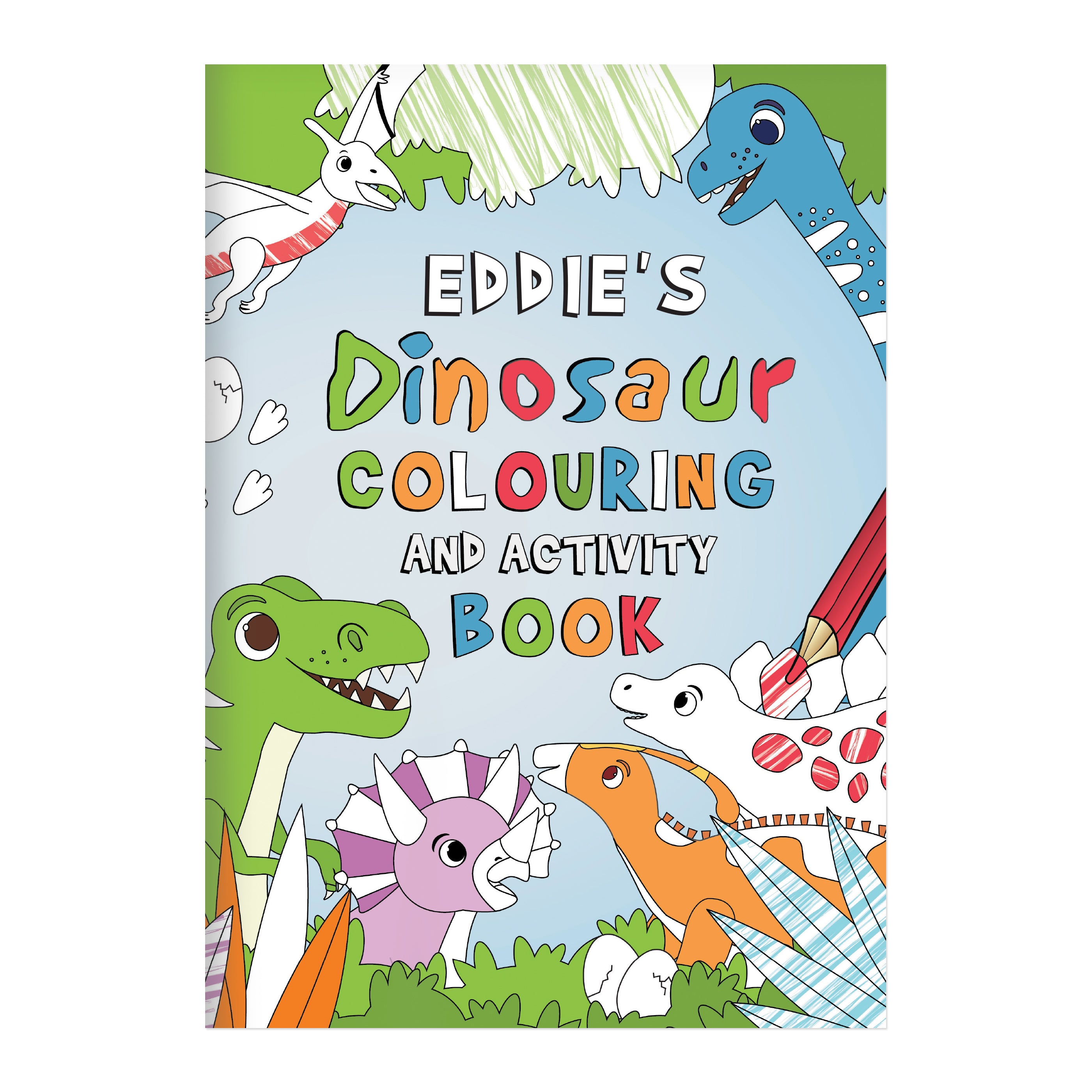 Personalised Dinosaur Colouring Book - gift & personalise