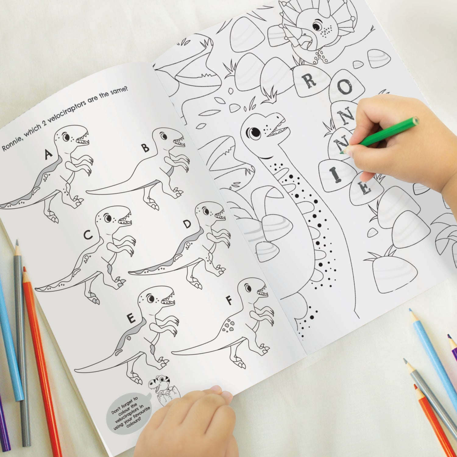 Personalised Dinosaur Colouring Book - gift & personalise