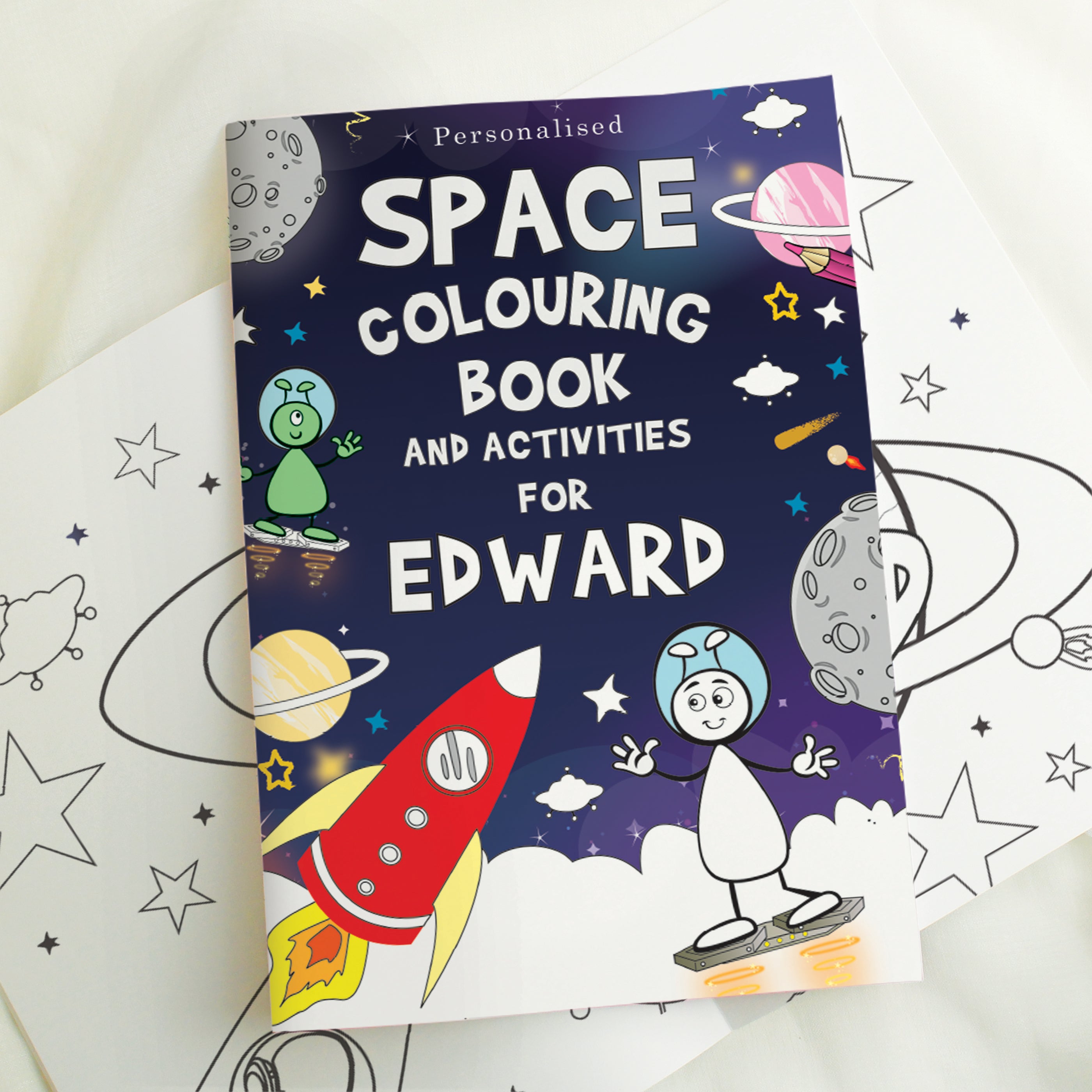 Personalised Space Colouring Book - gift & personalise