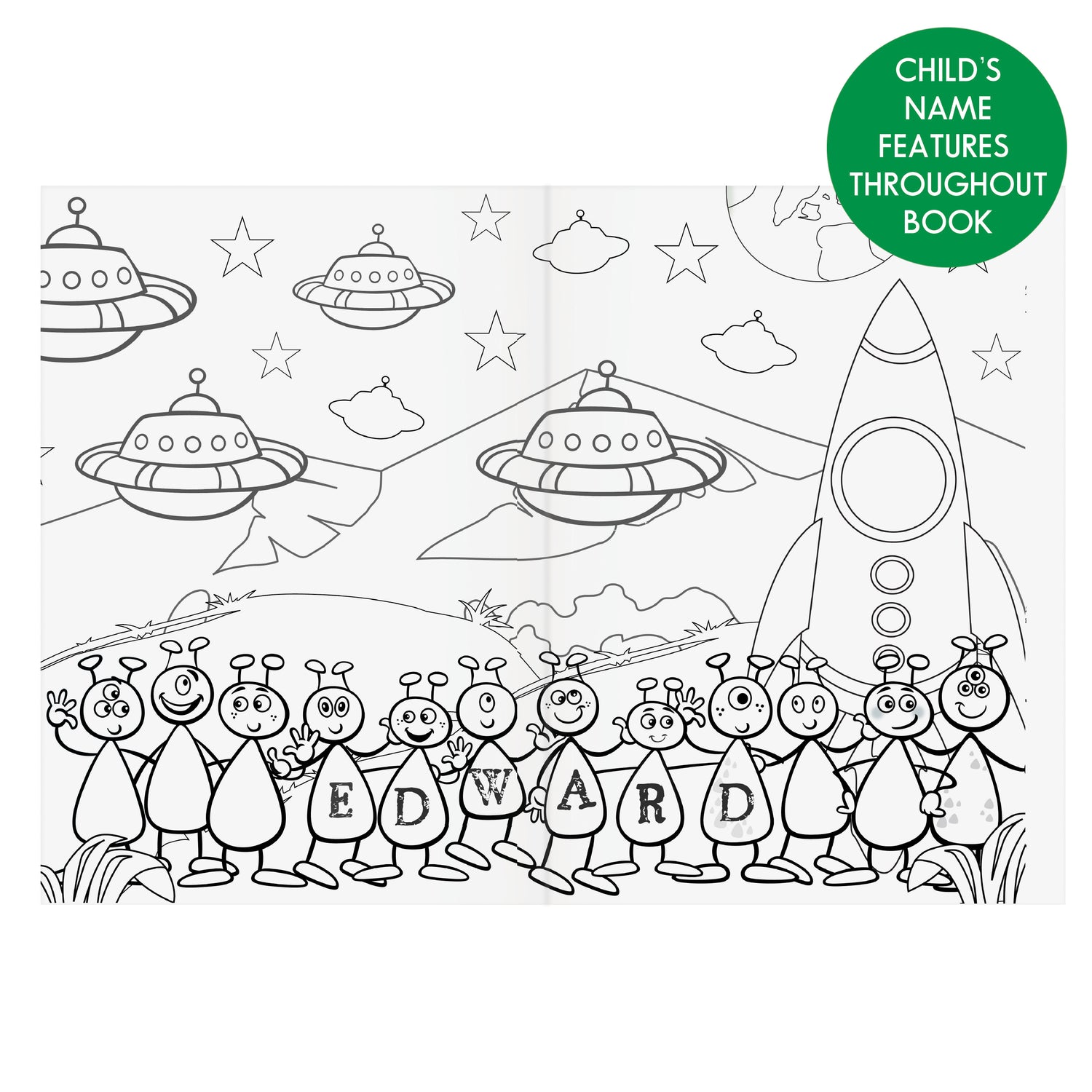 Personalised Space Colouring Book - gift & personalise