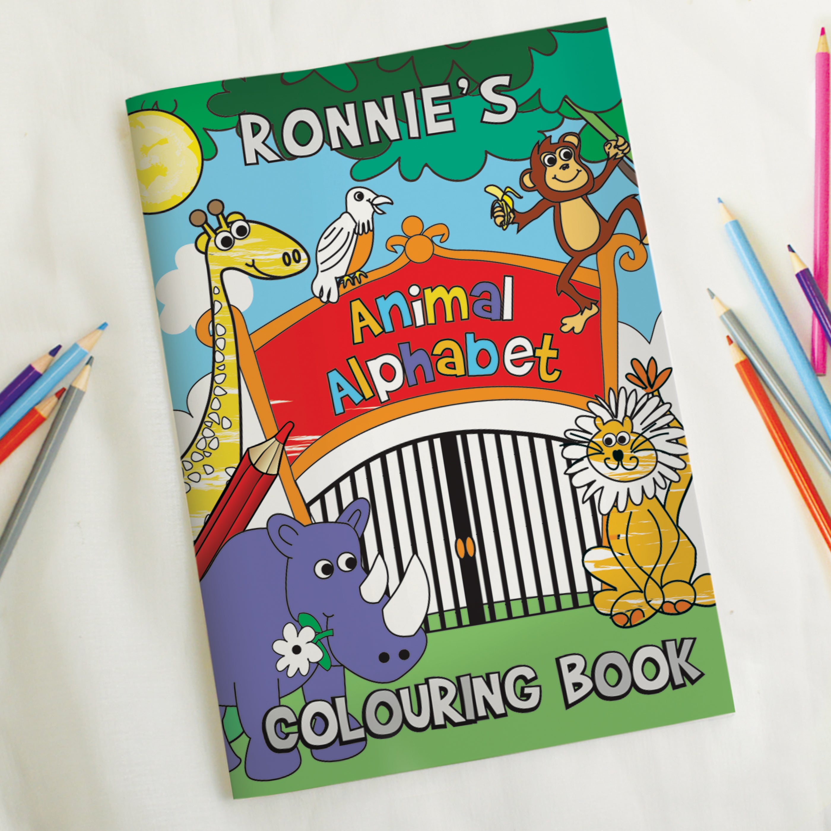 Personalised Zoo Colouring Book - gift & personalise