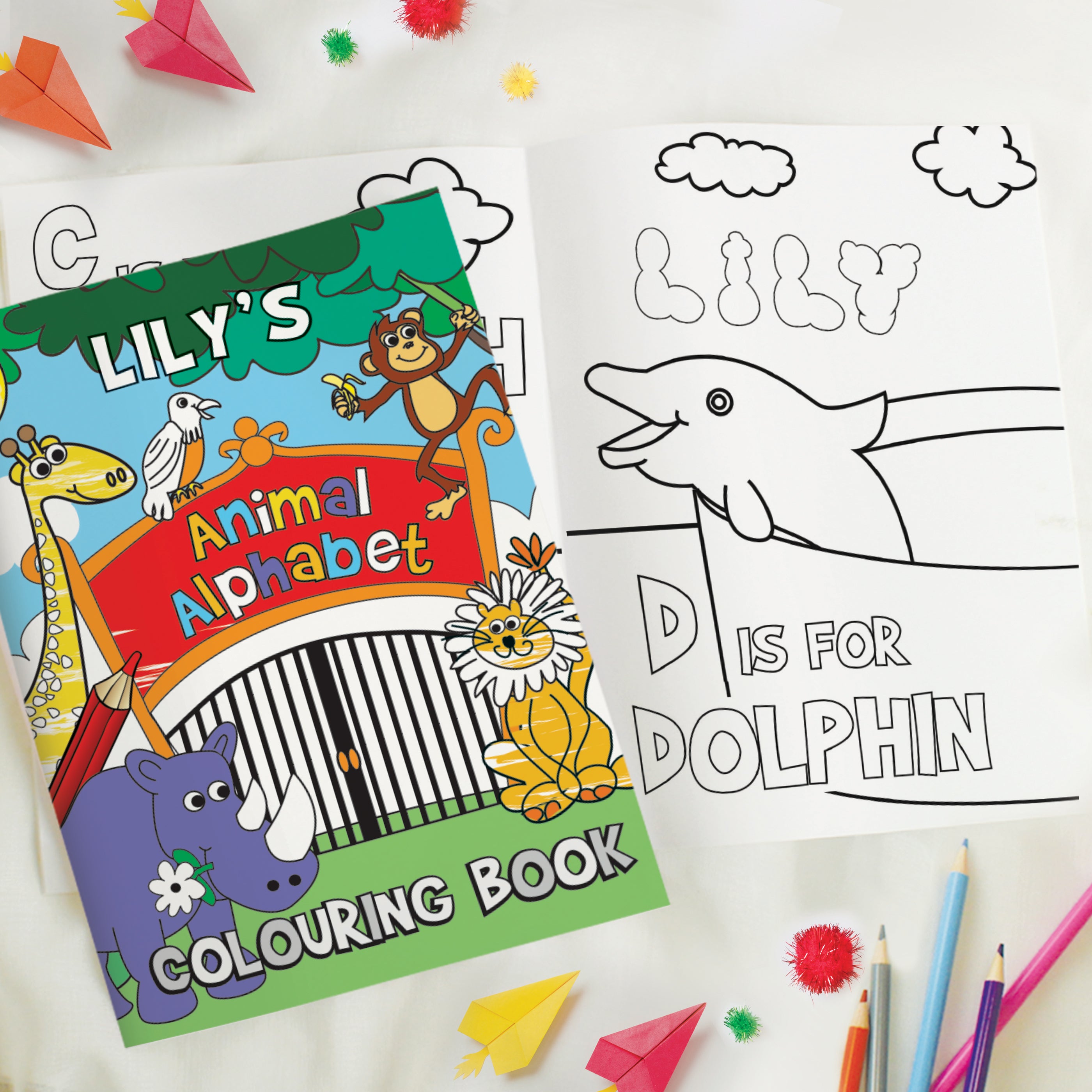 Personalised Zoo Colouring Book - gift & personalise