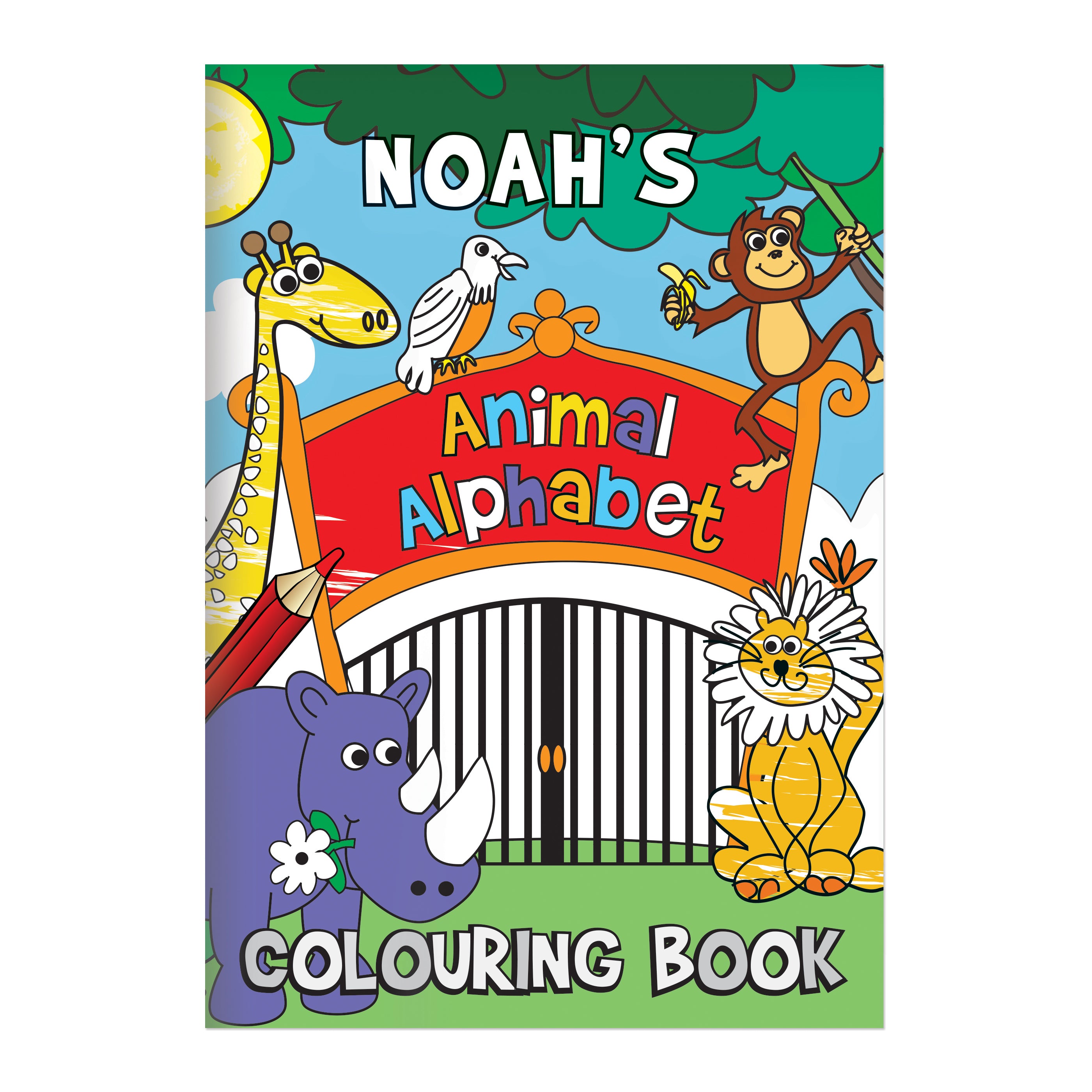 Personalised Zoo Colouring Book - gift & personalise