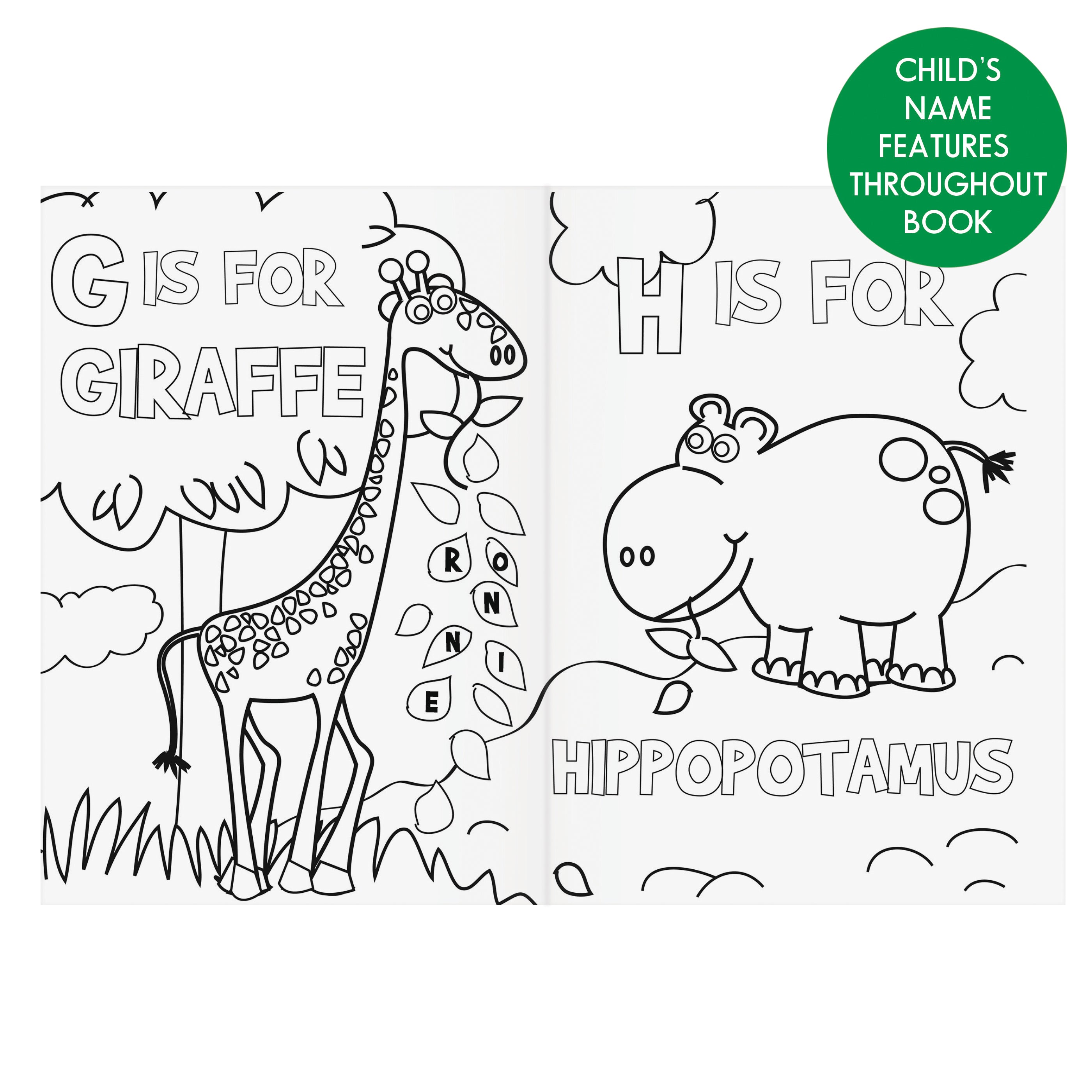 Personalised Zoo Colouring Book - gift & personalise