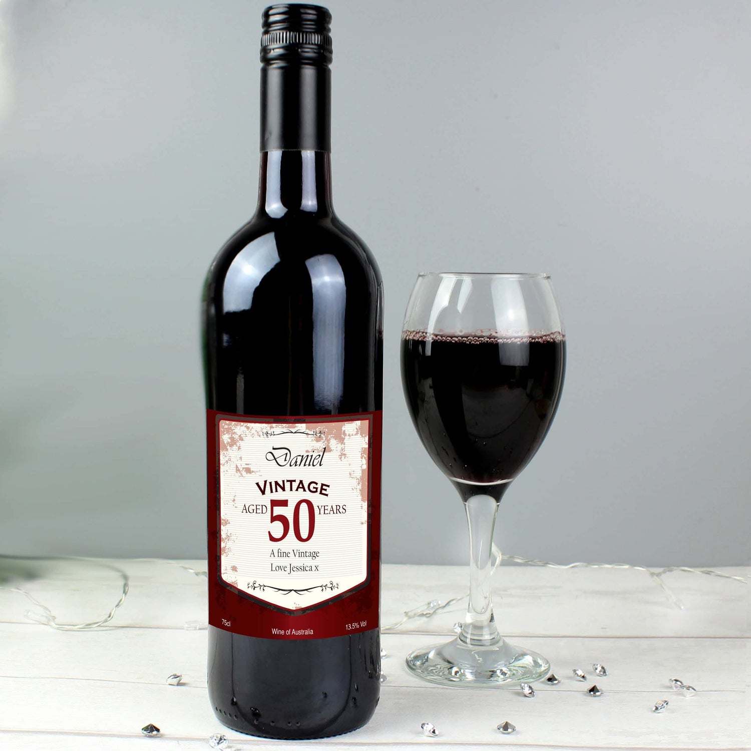 Personalised Red Wine Vintage Age Label - gift & personalise