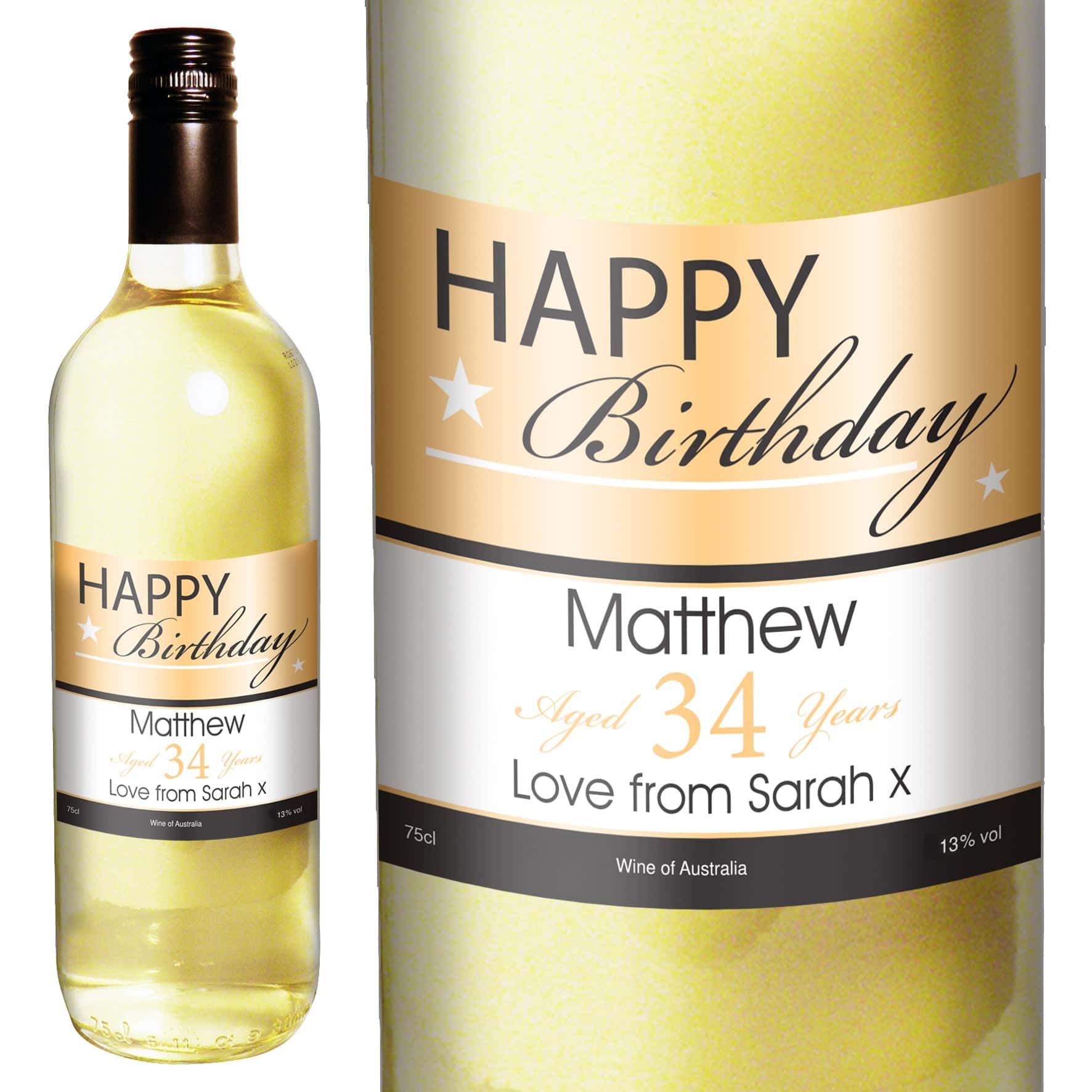 Personalised Happy Birthday White Wine - gift & personalise