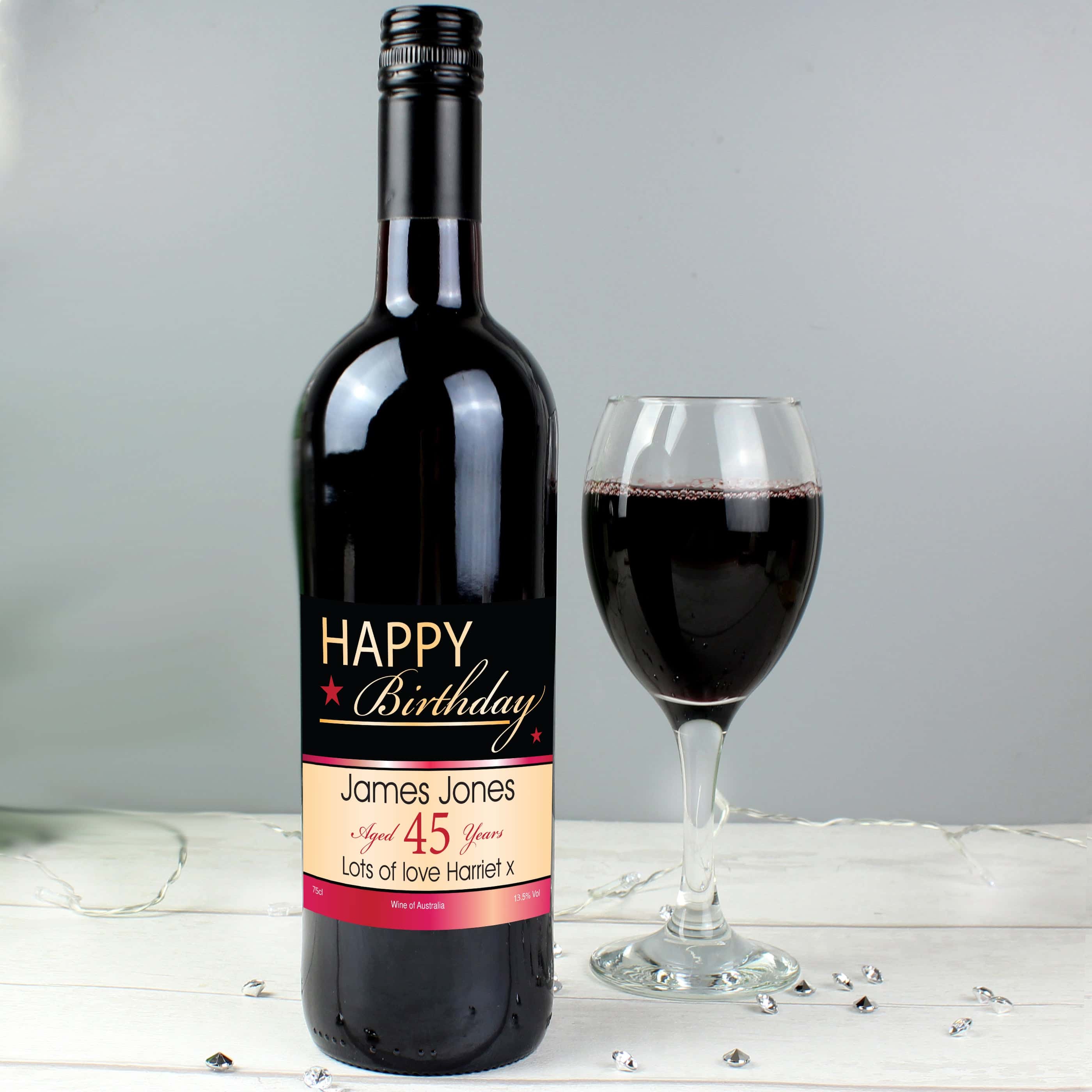 Personalised Happy Birthday Red Wine - gift & personalise