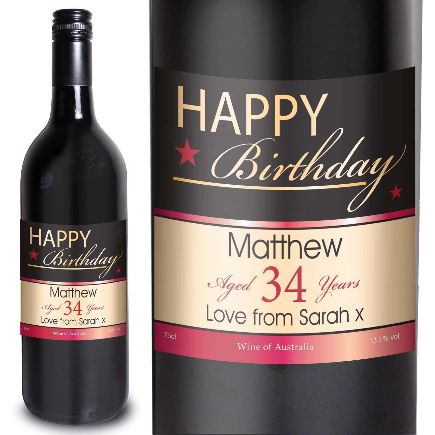 Personalised Happy Birthday Red Wine - gift & personalise