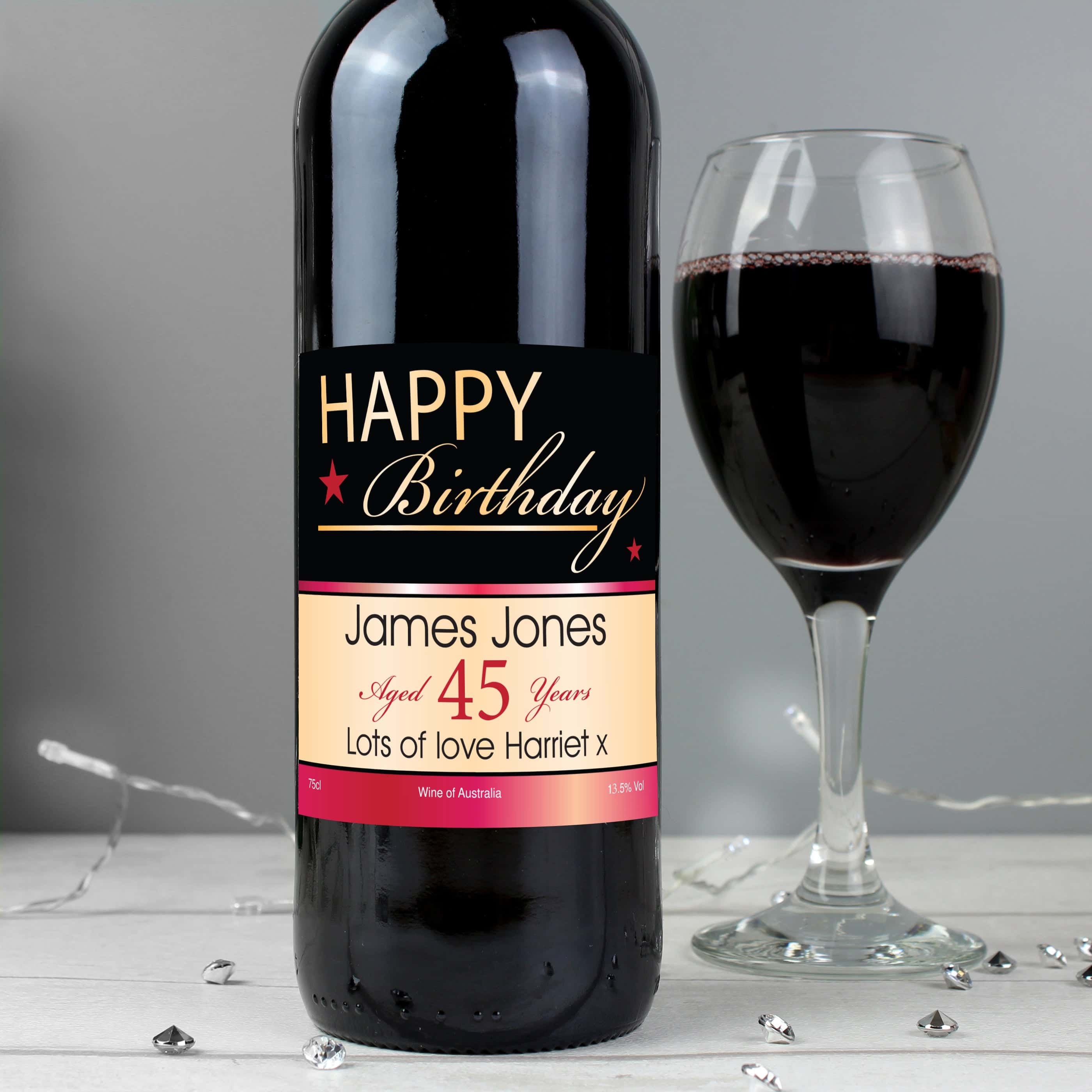Personalised Happy Birthday Red Wine - gift & personalise