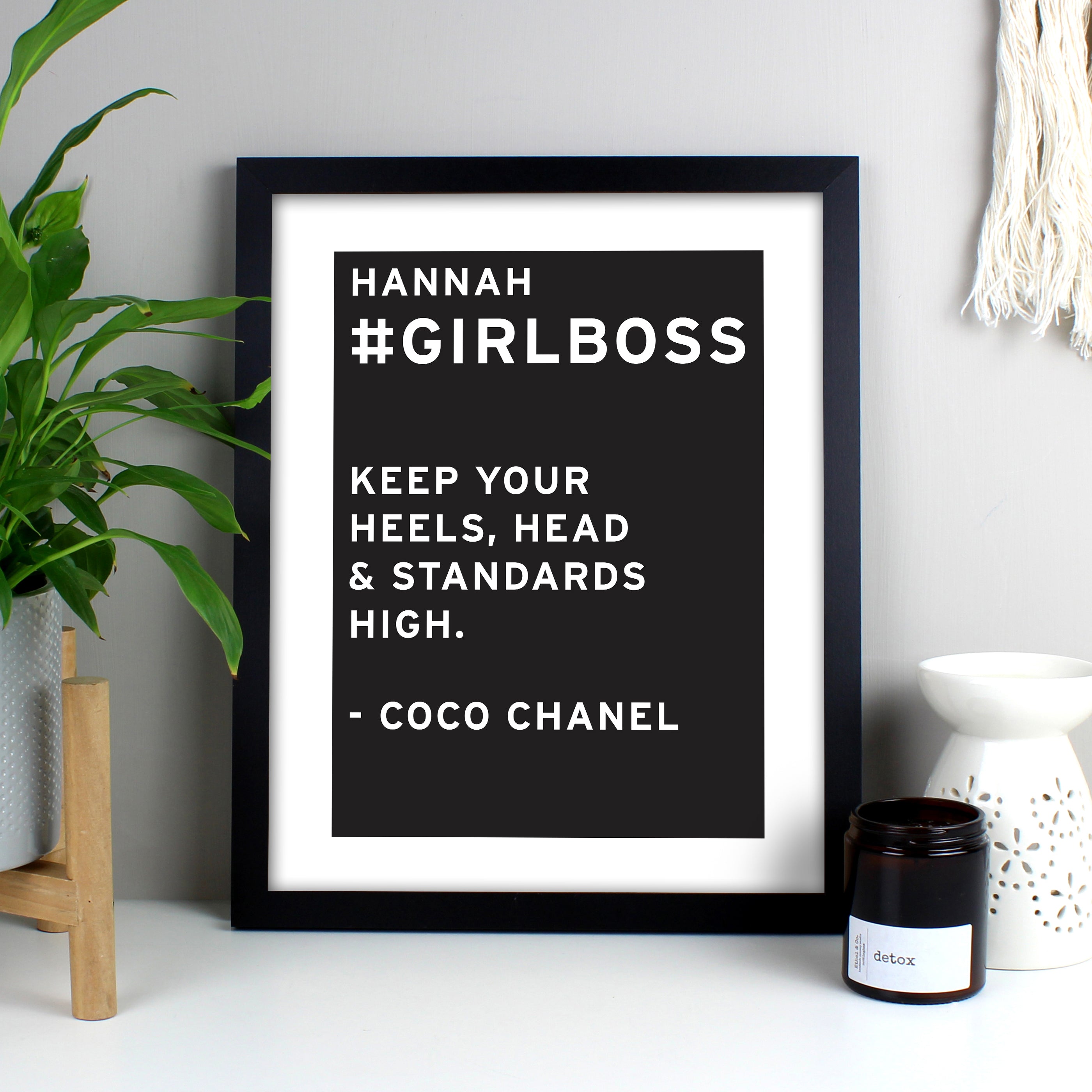 Personalised Typography Black Framed Print - gift & personalise