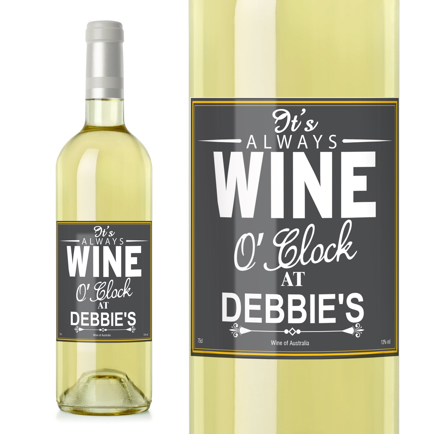 Personalised Wine O'Clock White Wine - gift & personalise
