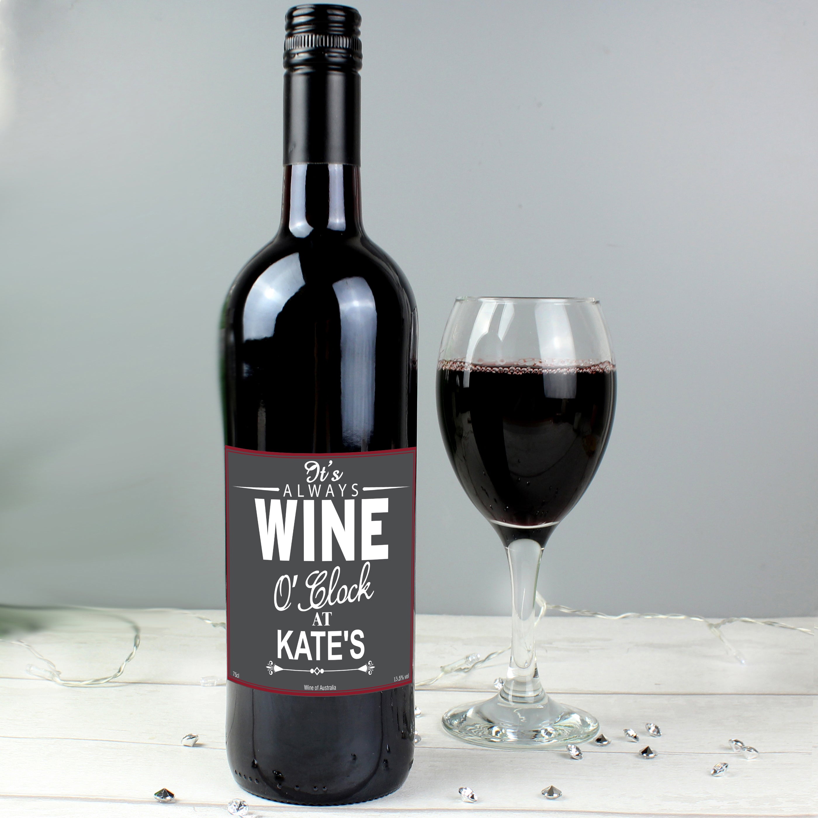 Personalised Wine O'Clock Red Wine - gift & personalise