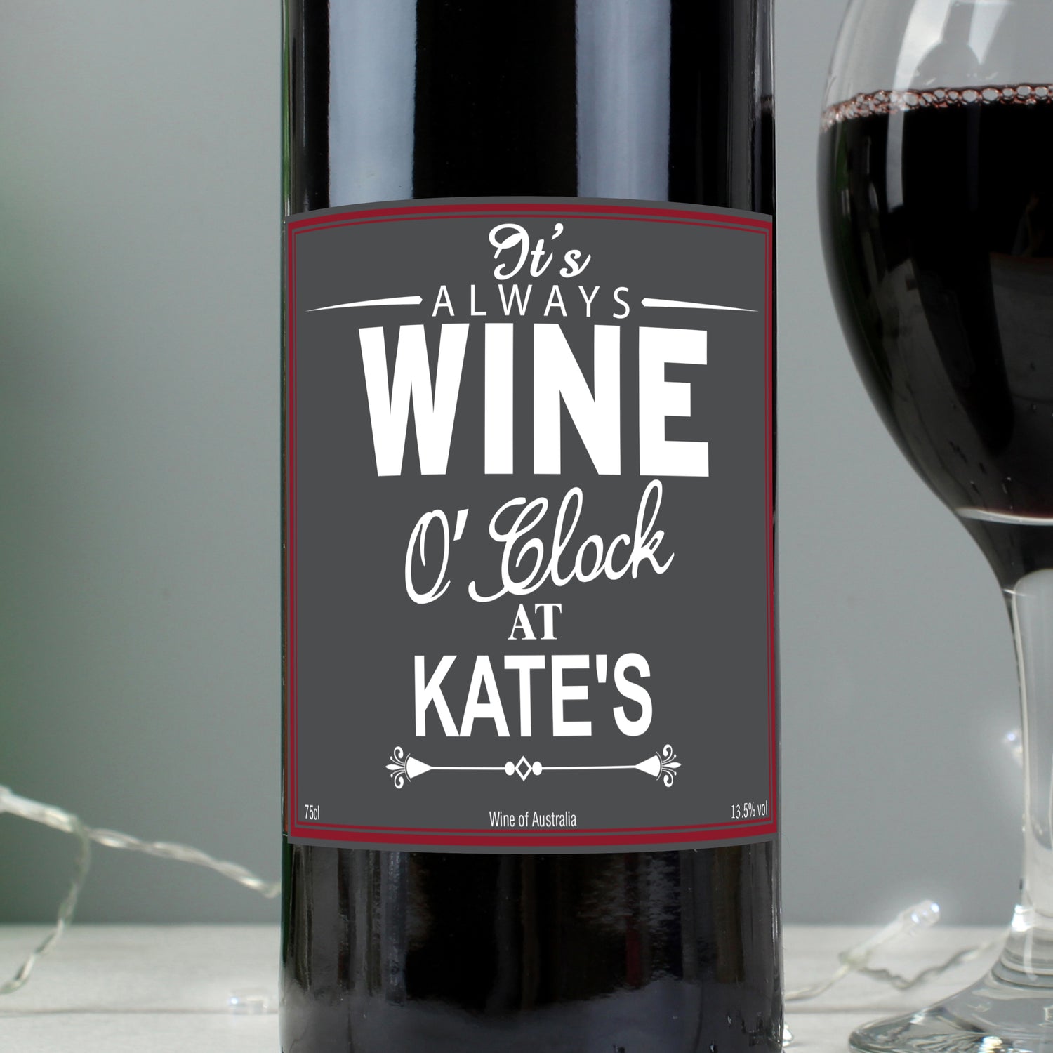 Personalised Wine O'Clock Red Wine - gift & personalise