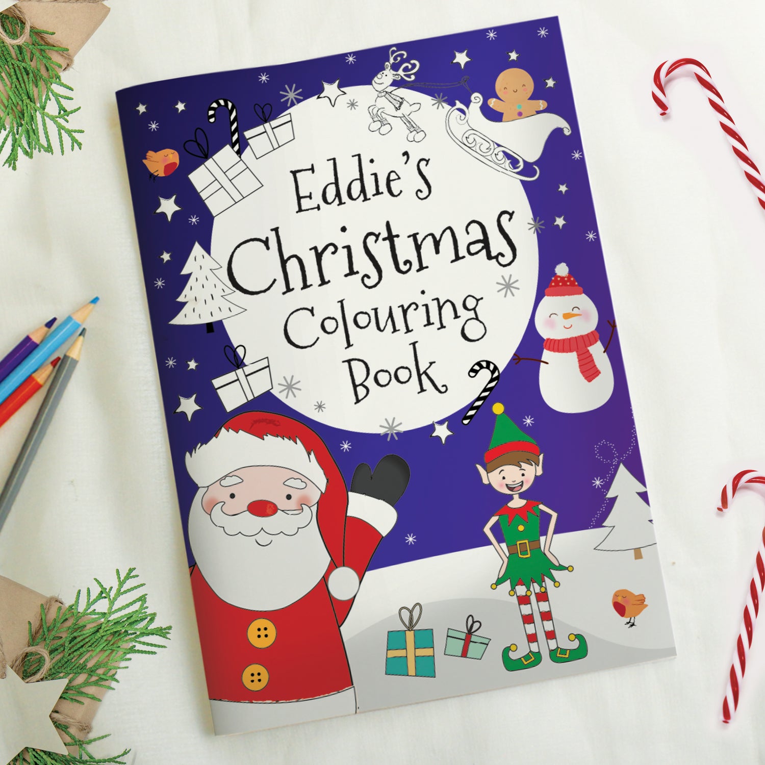 Personalised Its Christmas Elf Colouring Book - gift & personalise