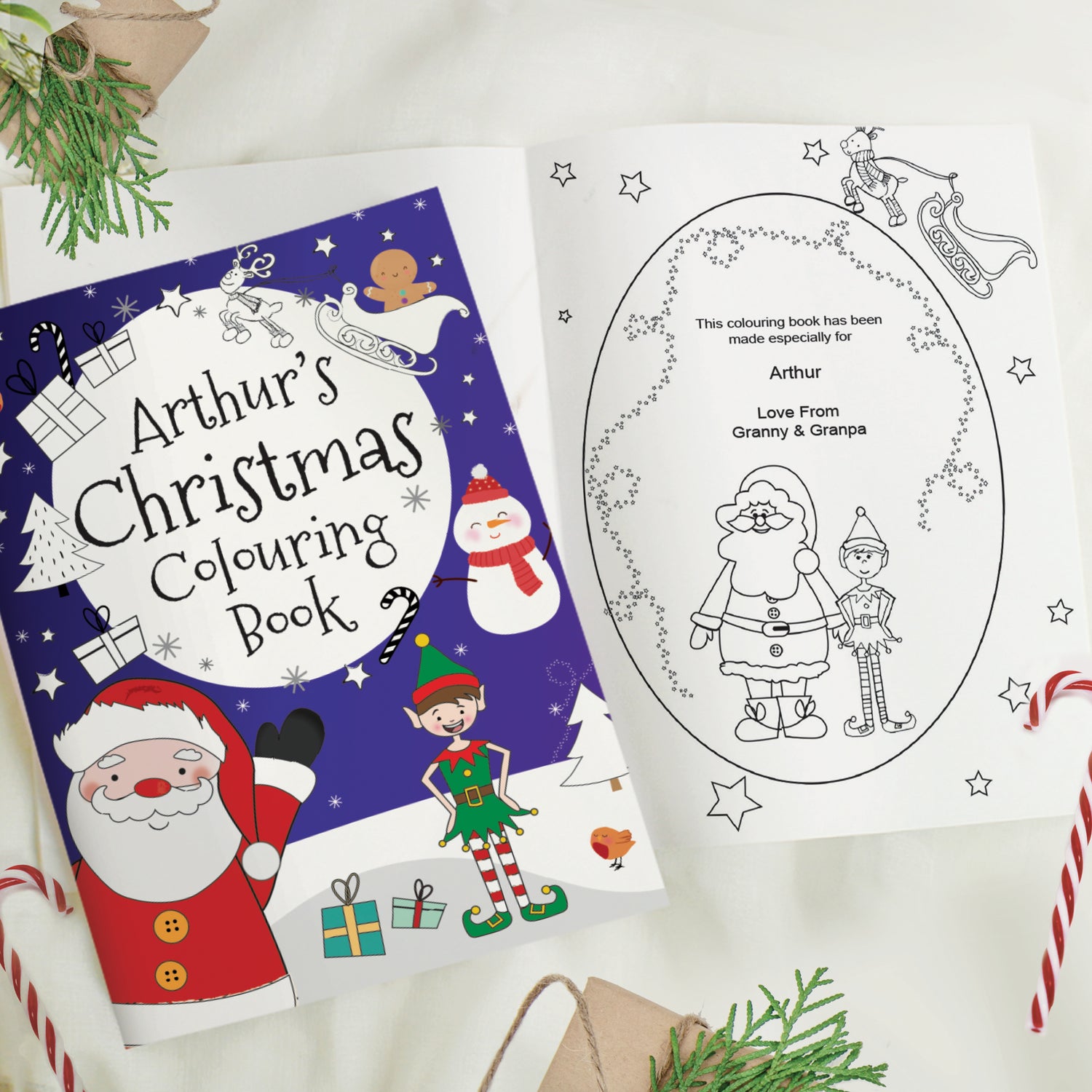 Personalised Its Christmas Elf Colouring Book - gift & personalise