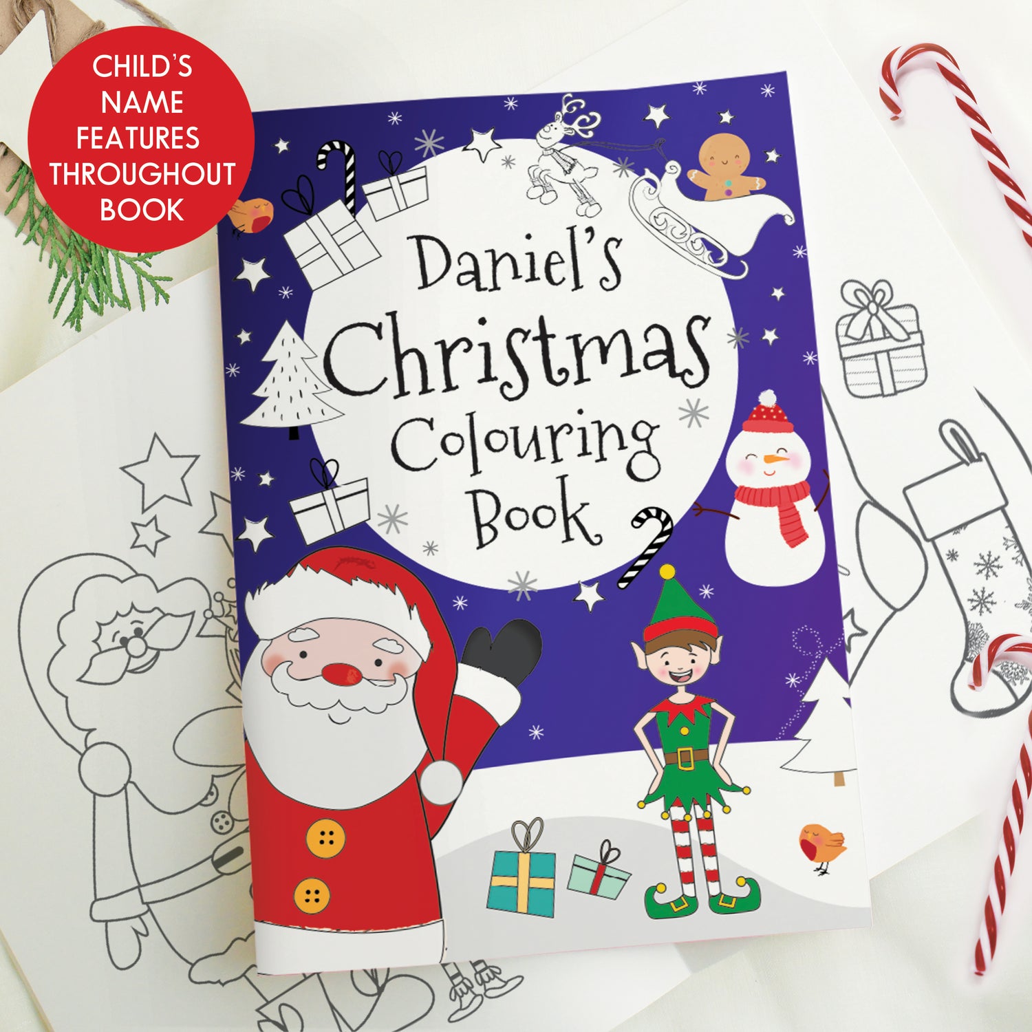 Personalised Its Christmas Elf Colouring Book - gift & personalise